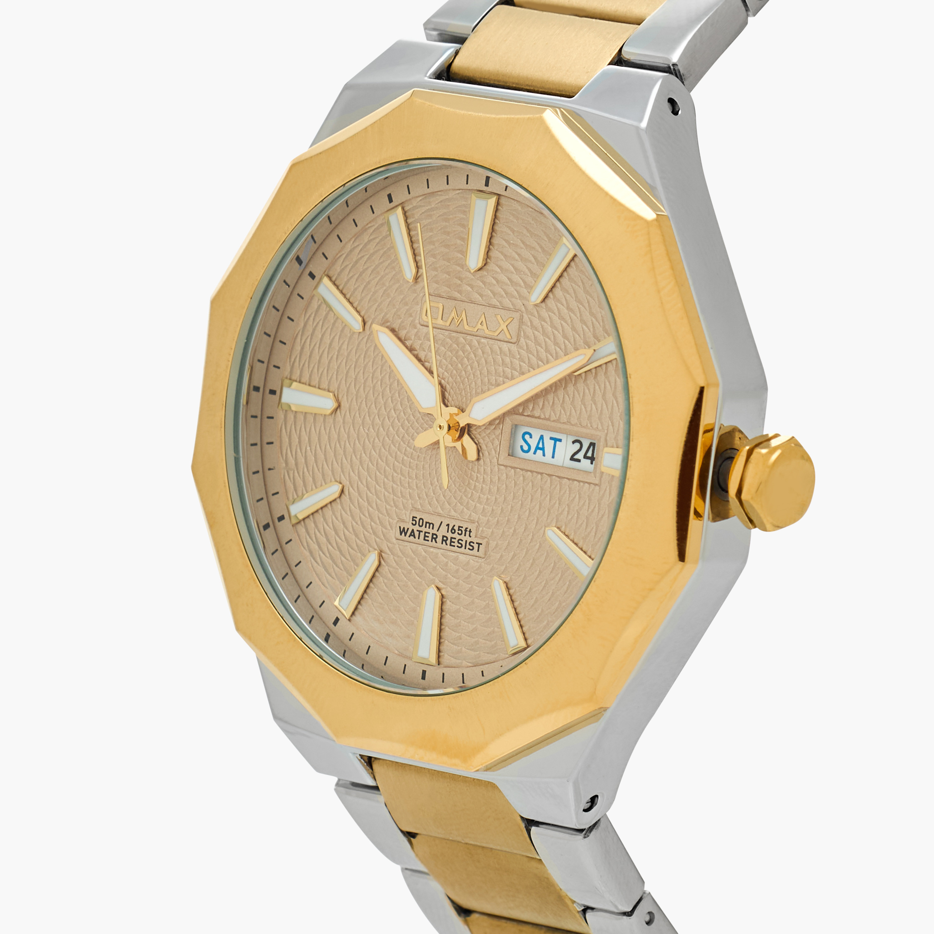 Omax Men's Gold and Silver Analog Wrist Watch 00BFD001N002-men-watchesandjewellery-watches-image-4