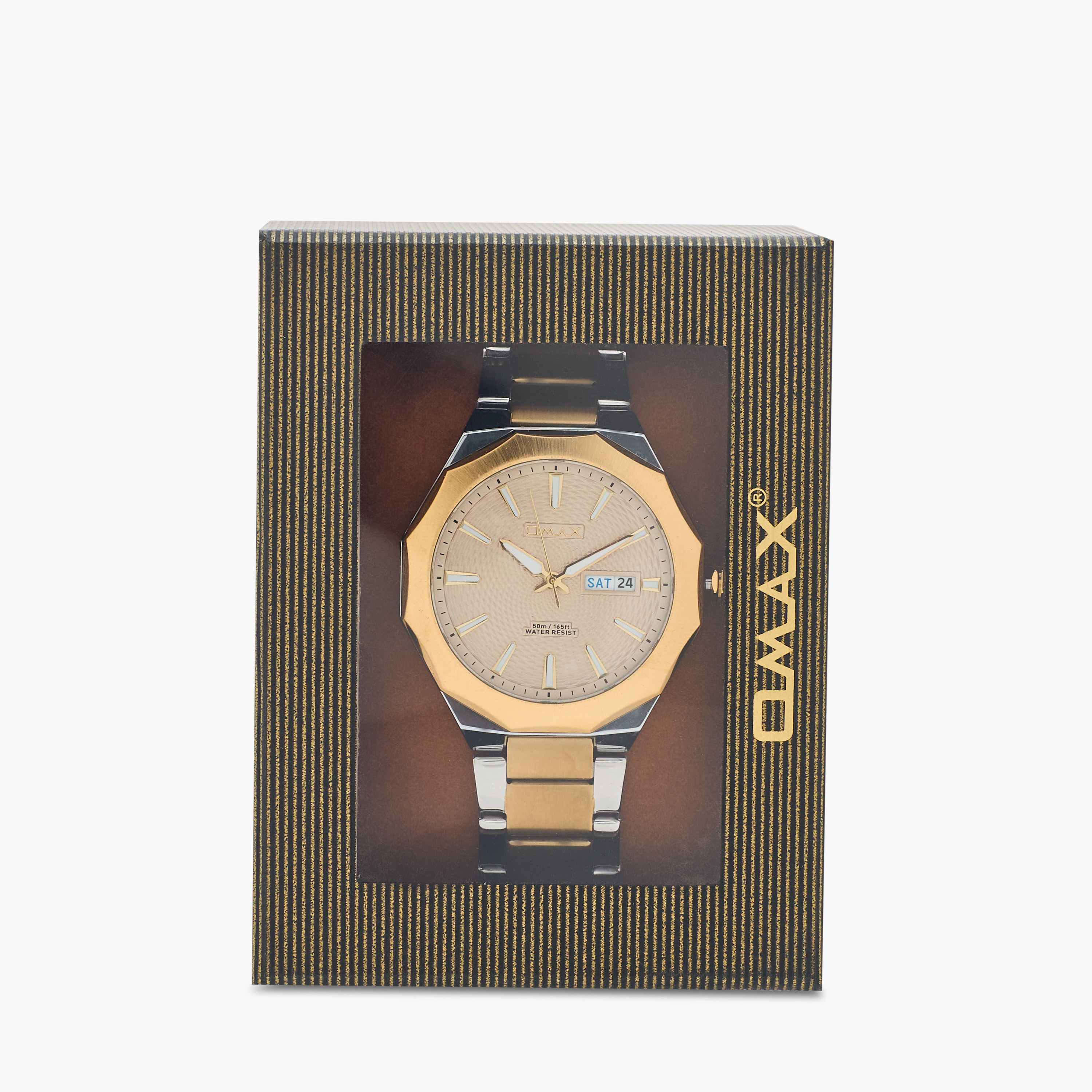 ساعة يد تناظرية بسوار فضي وذهبي للرجال من أوماكس 00BFD001N002-men-watchesandjewellery-watches-image-27
