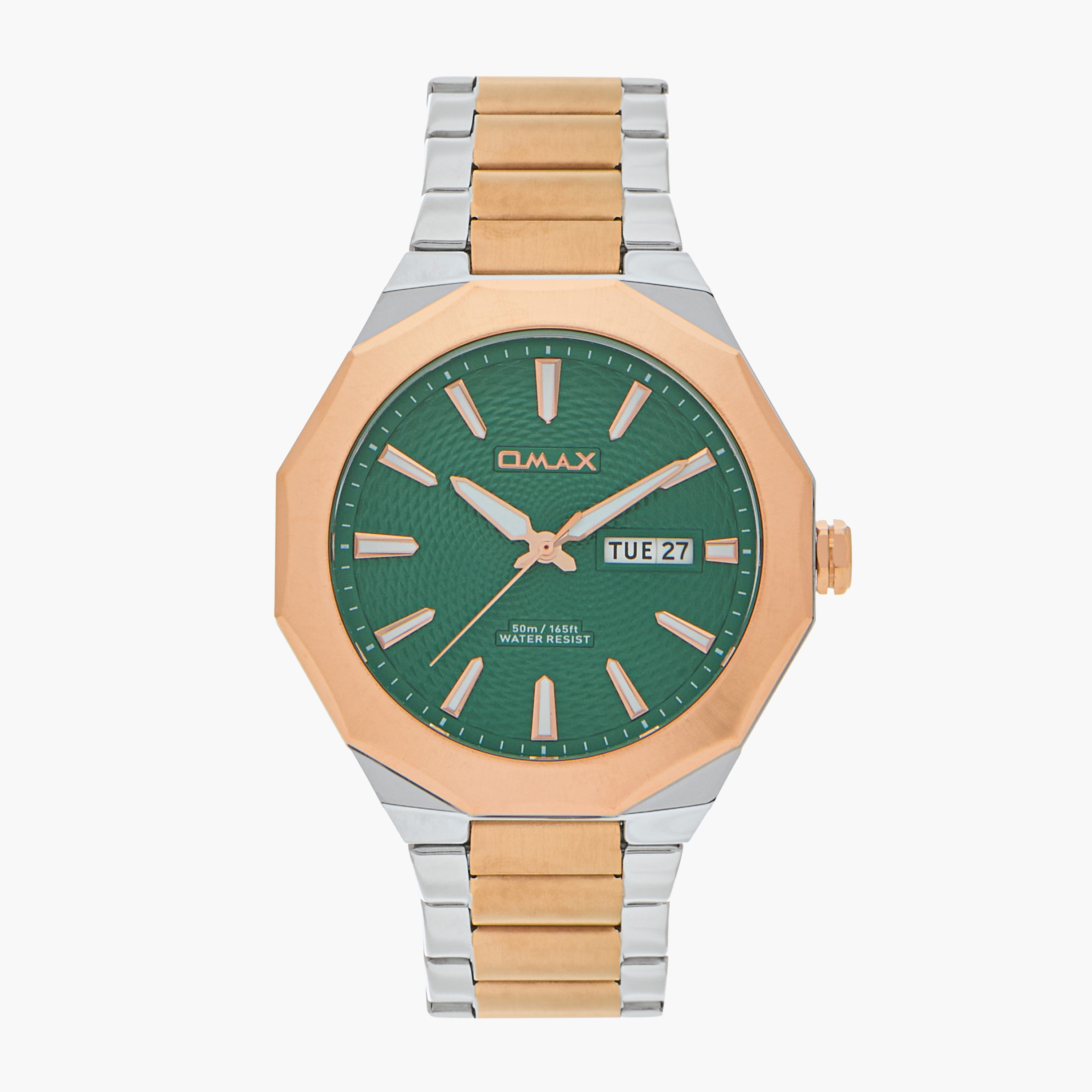 ساعة يد تناظرية بسوار فضي وذهبي للرجال من أوماكس 00BFD001N002-men-watchesandjewellery-watches-image-1