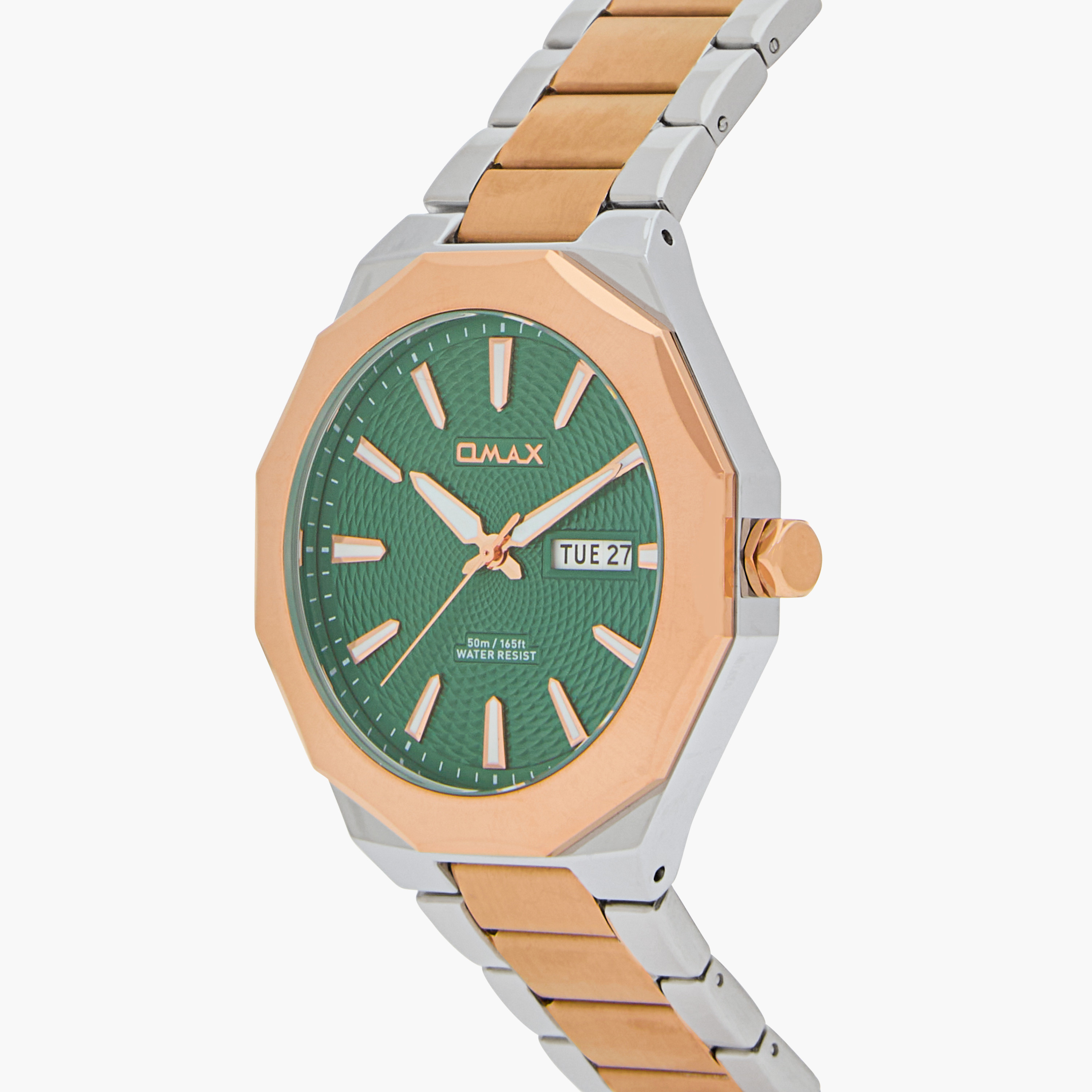 ساعة يد تناظرية بسوار فضي وذهبي للرجال من أوماكس 00BFD001N002-men-watchesandjewellery-watches-image-4