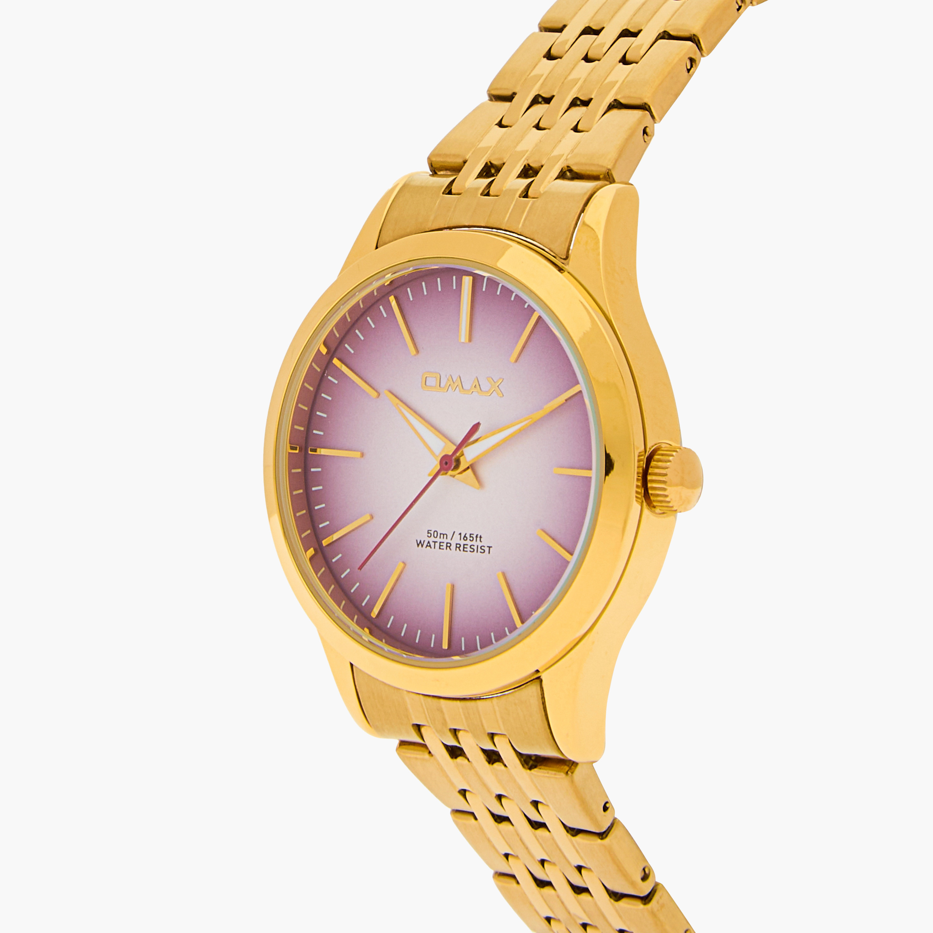 ساعة يد تناظرية ذهبية للنساء من أوماكس 00ACB102Q008-women-watchesandjewellery-watches-image-5