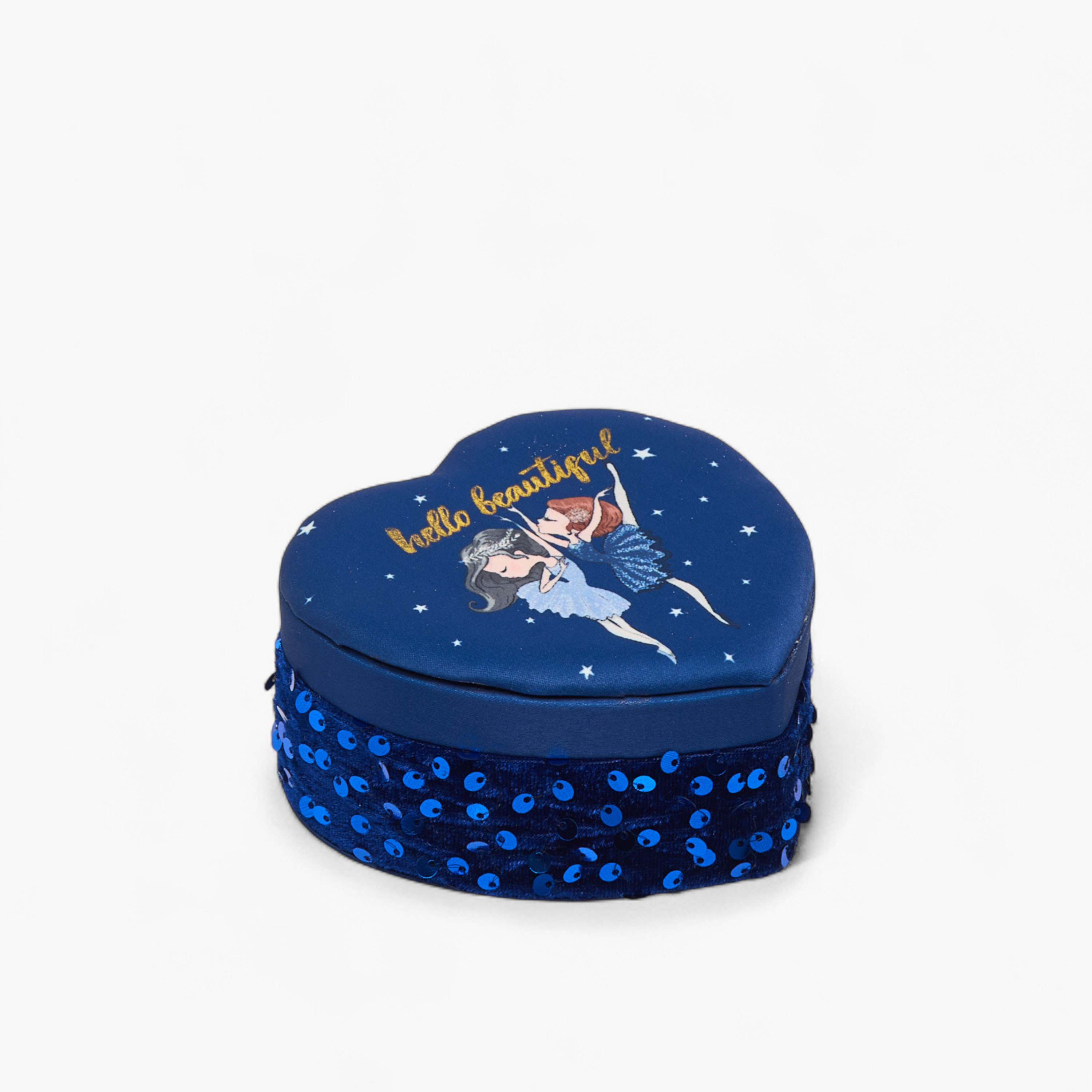 Sequin Embellished Heart Shape Jewellry Box - 13x12x6 cms-women-watchesandjewellery-jewellery-storage-image-1