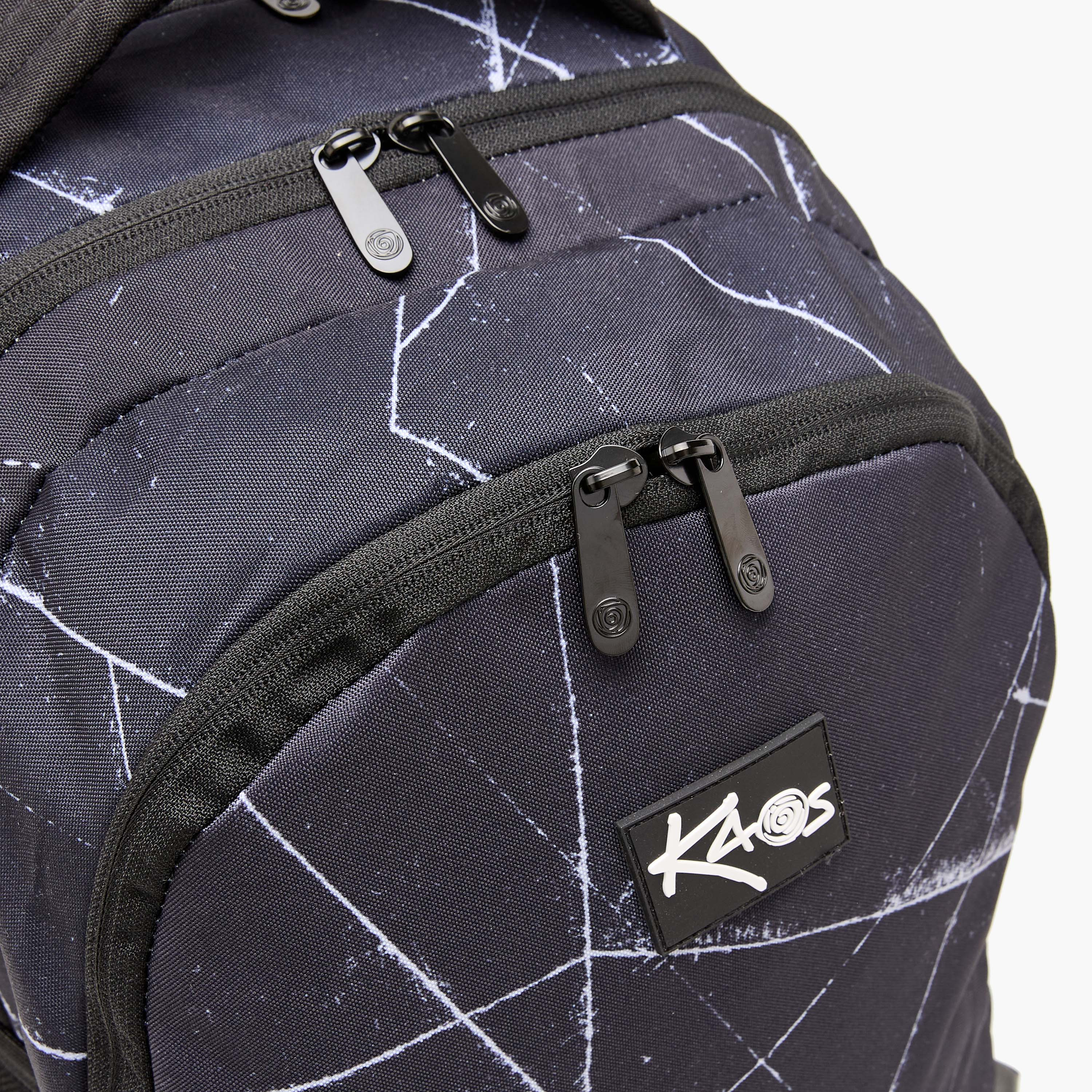 KAOS Geometric 18-inch Backpack with Zip Closure - 48x33x21 cms-school-bagsandbackpacks-backpacks-image-5