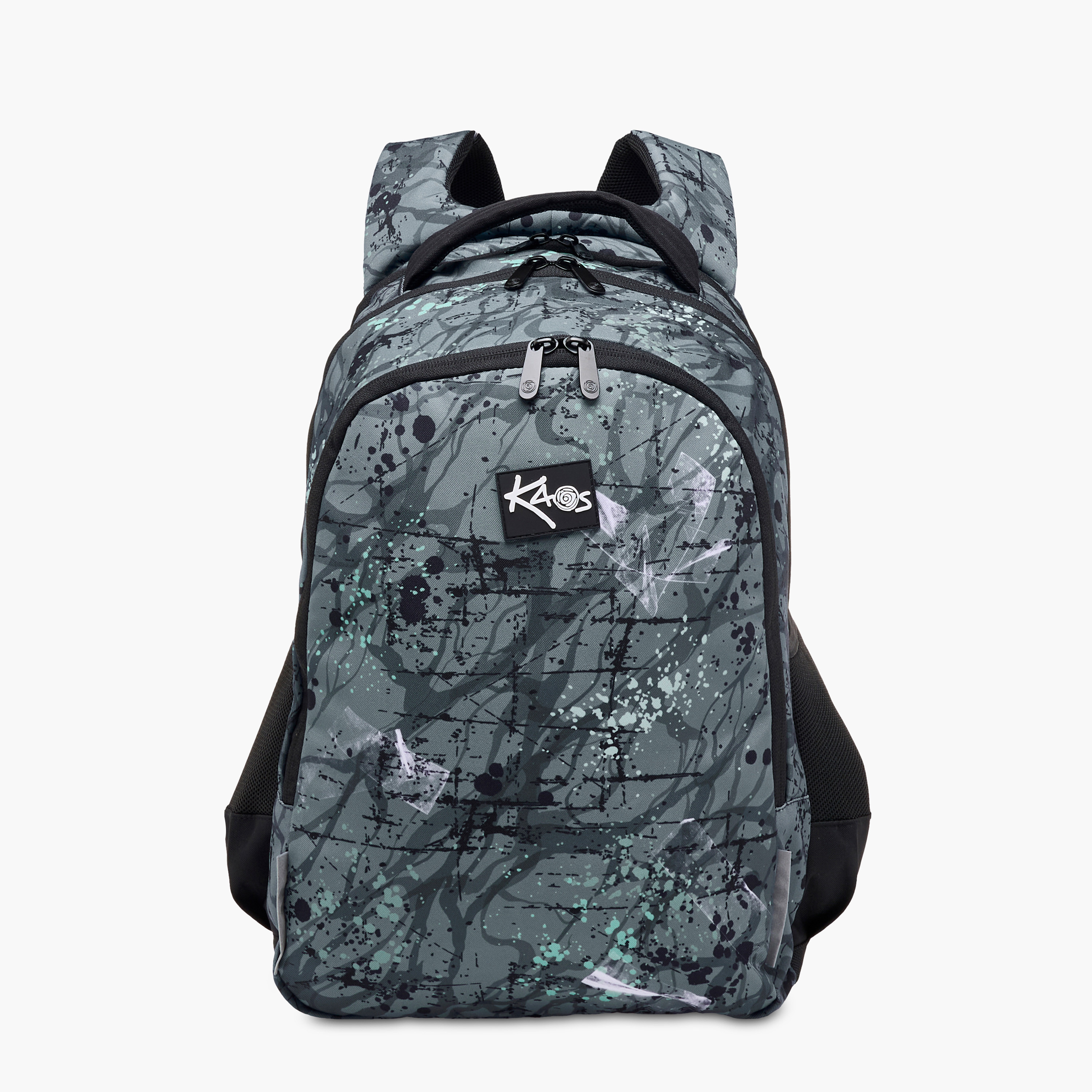 KAOS Abstract Print 3-Compartment 18-inch Backpack with Zip Closure - 48x33x21 cms-school-bagsandbackpacks-backpacks-image-1