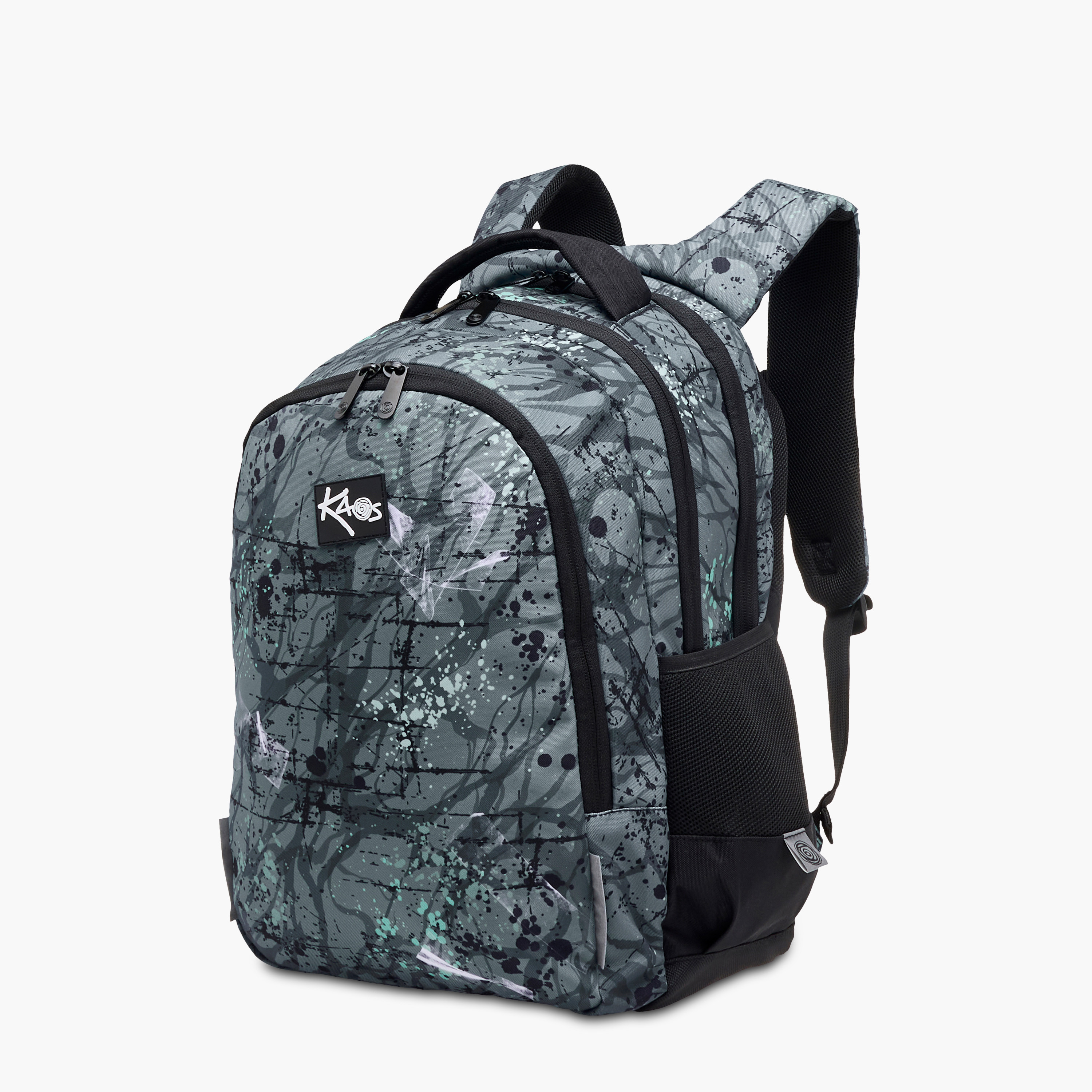KAOS Abstract Print 3-Compartment 18-inch Backpack with Zip Closure - 48x33x21 cms-school-bagsandbackpacks-backpacks-image-2