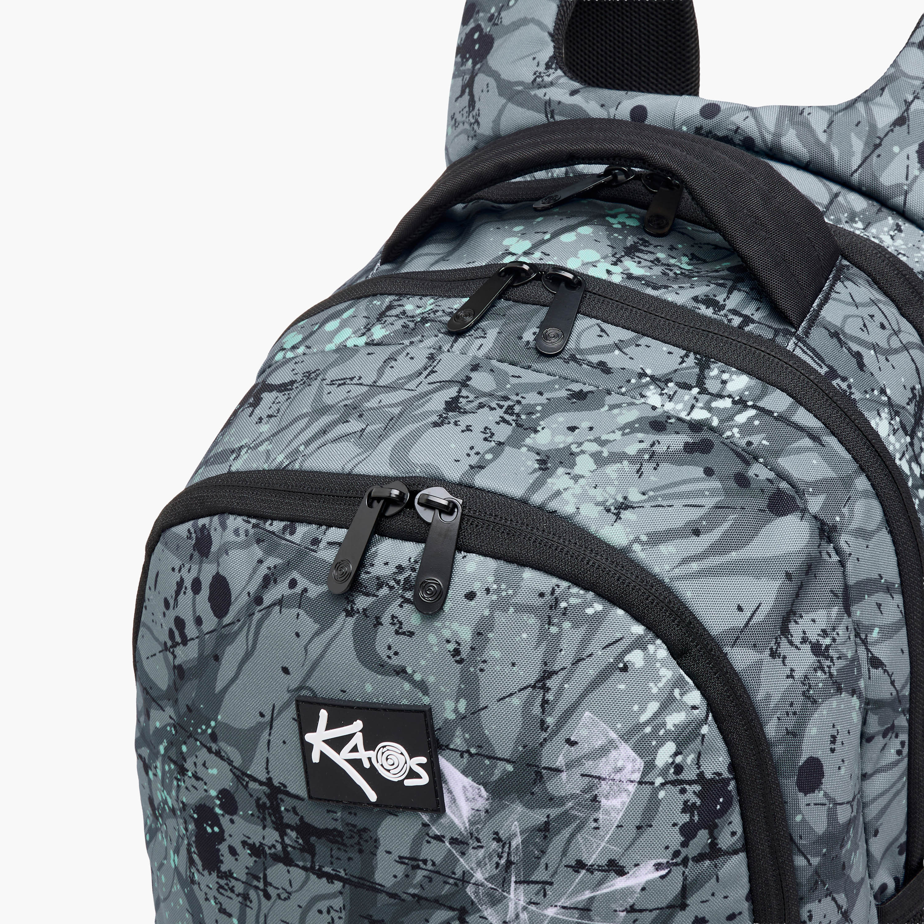 KAOS Abstract Print 3-Compartment 18-inch Backpack with Zip Closure - 48x33x21 cms-school-bagsandbackpacks-backpacks-image-5