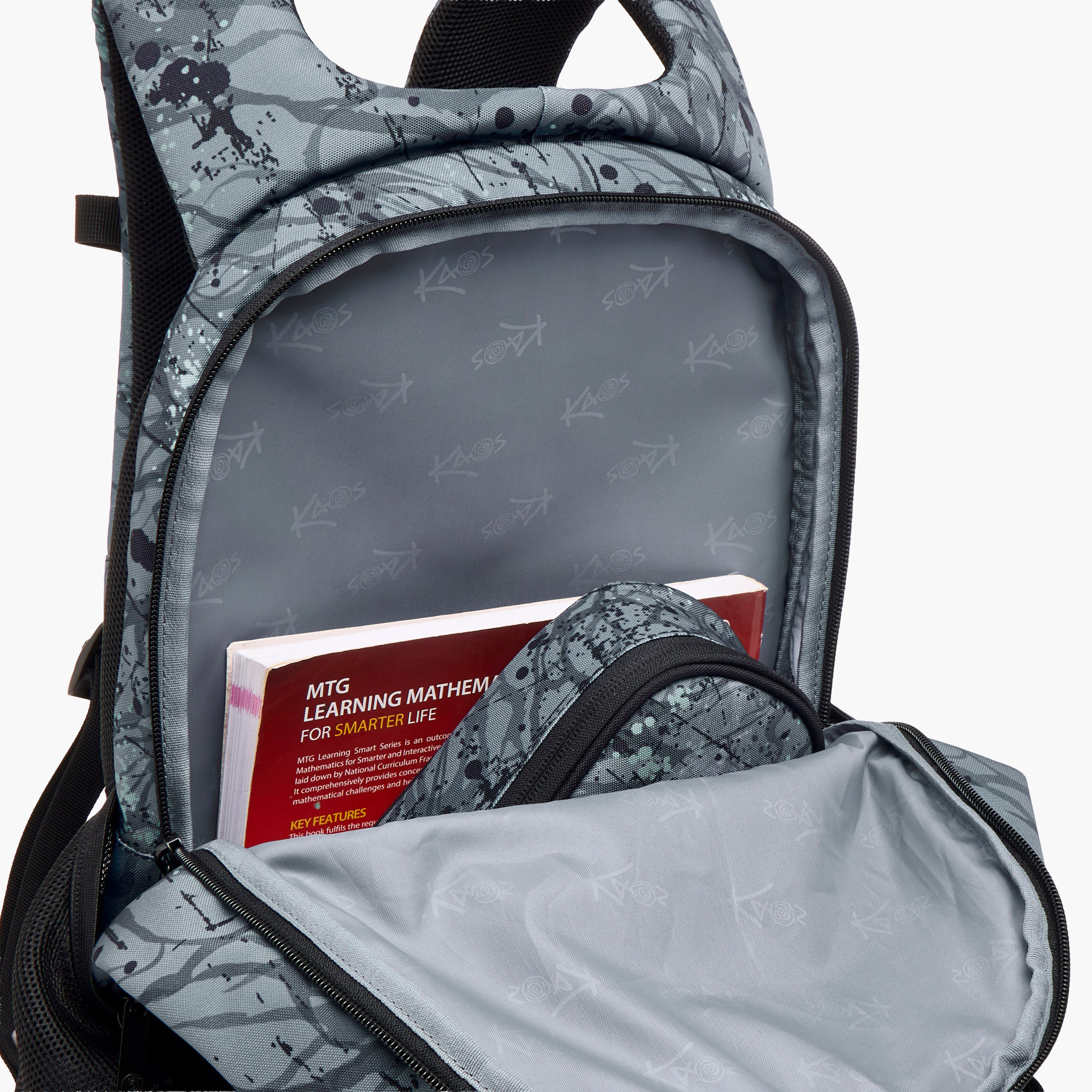KAOS Abstract Print 3-Compartment 18-inch Backpack with Zip Closure - 48x33x21 cms-school-bagsandbackpacks-backpacks-image-7