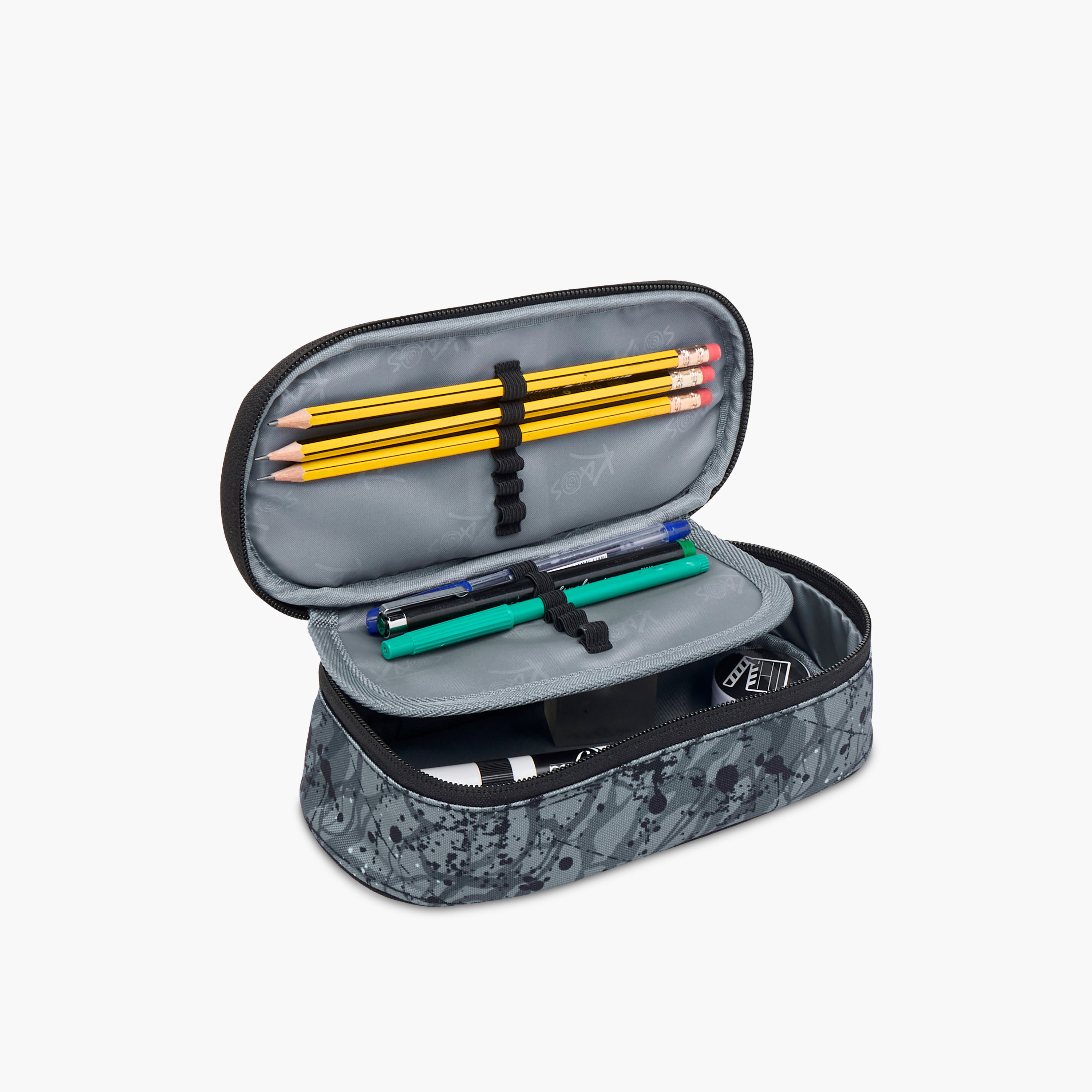 مقلمة بطبعات جرافيتي مع سحاب إغلاق من كاوس-school-stationery-pencilcases-image-5