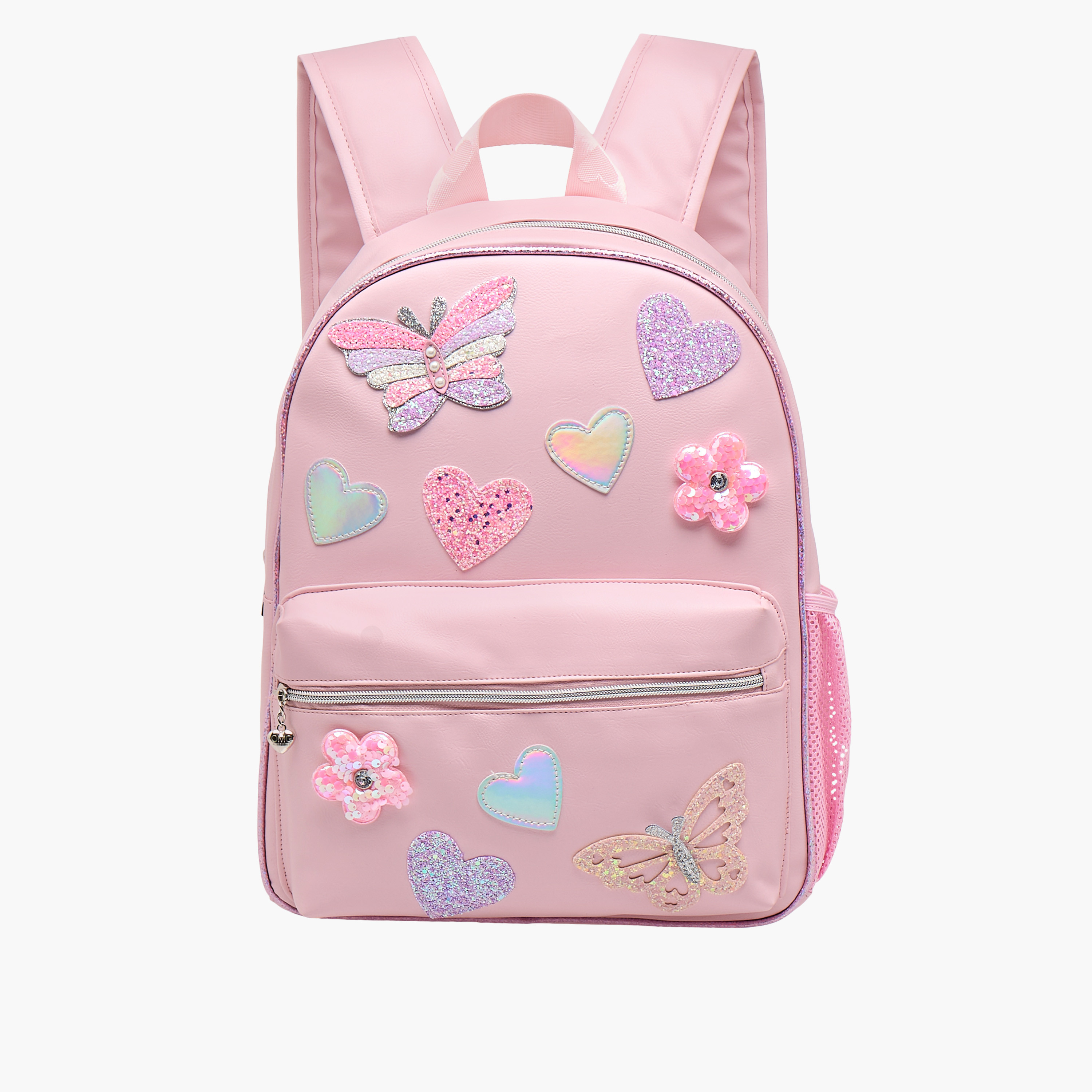 OMG Applique Detail 15.5-inch Backpack with Adjustable Straps and Zip Closure - 31x10x39 cms-promo_LS20_OMN-image-2