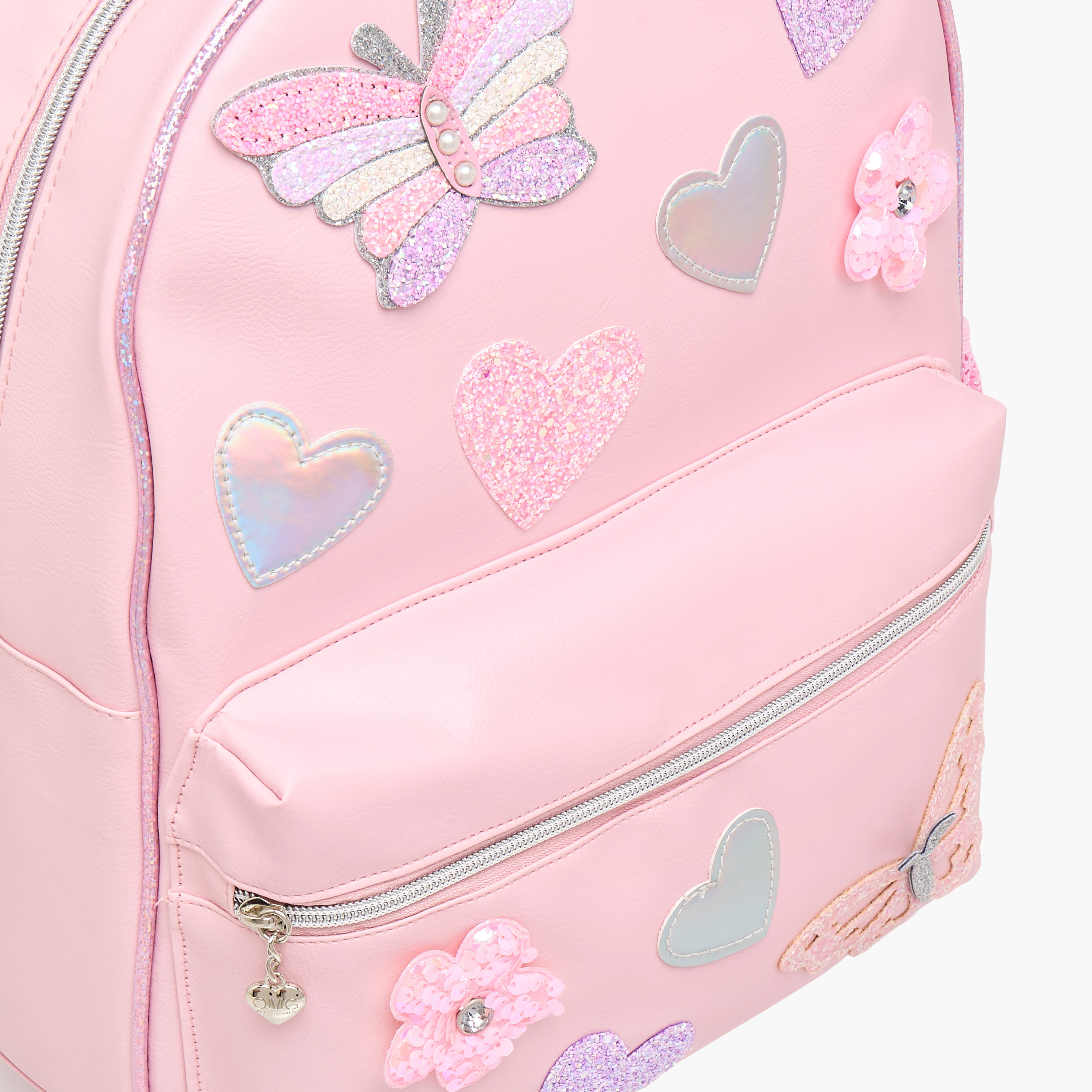 OMG Applique Detail 15.5-inch Backpack with Adjustable Straps and Zip Closure - 31x10x39 cms-promo_LS20_OMN-image-6