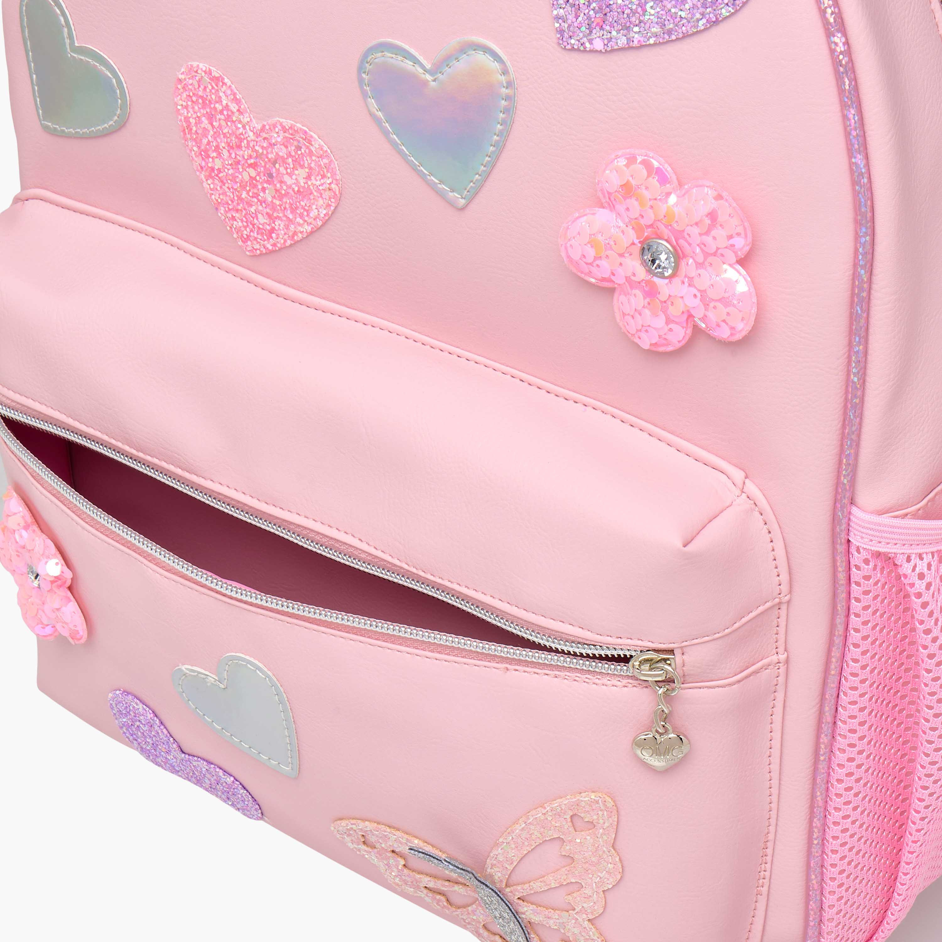 OMG Applique Detail 15.5-inch Backpack with Adjustable Straps and Zip Closure - 31x10x39 cms-promo_LS20_OMN-image-7