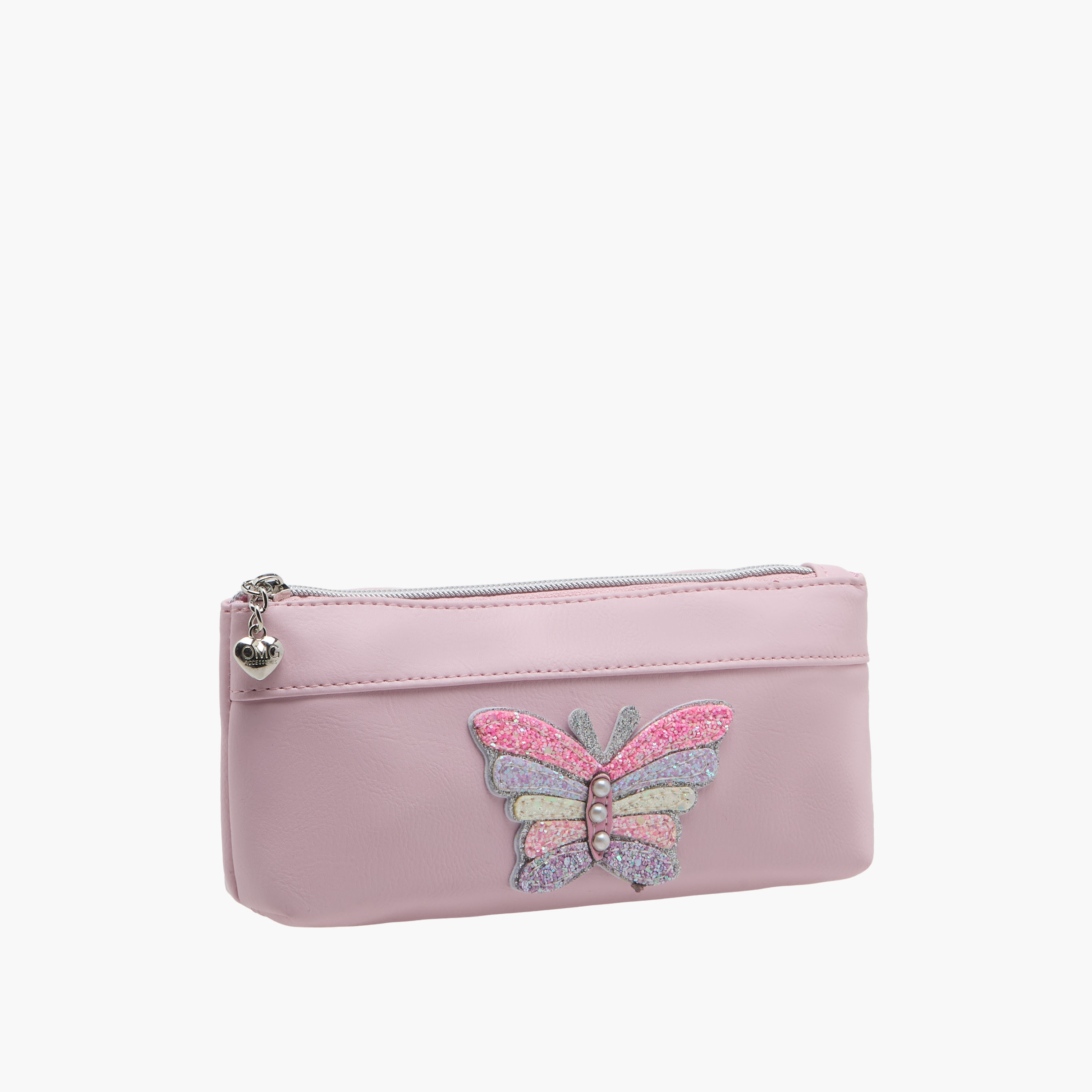 OMG Butterfly Applique Pencil Pouch with Zip Closure-school-stationery-pencilcases-image-2