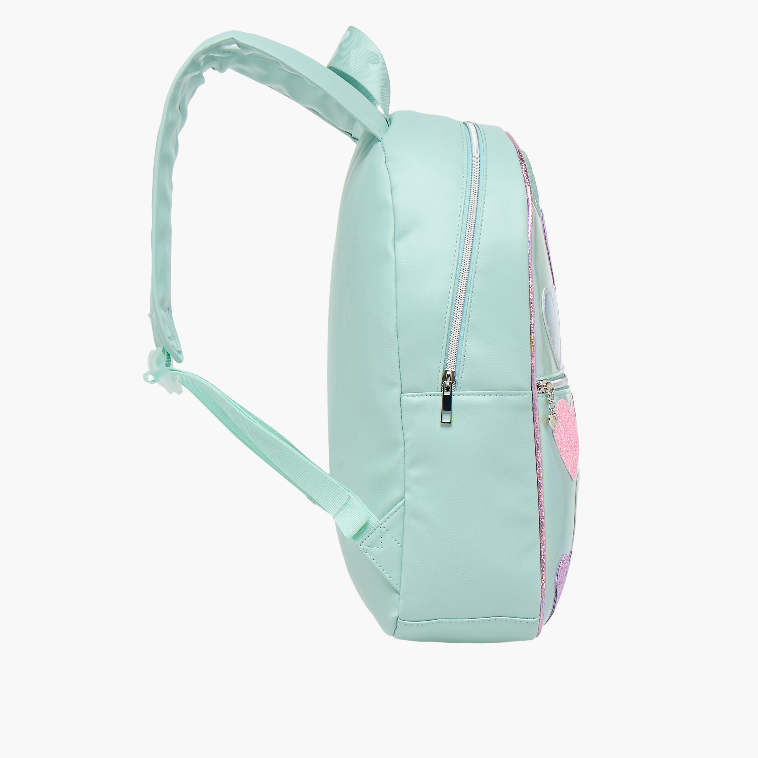 OMG Heart Applique 15.5-inch Backpack with Adjustable Straps and Zip Closure - 31x10x39 cms-school-bagsandbackpacks-backpacks-image-5