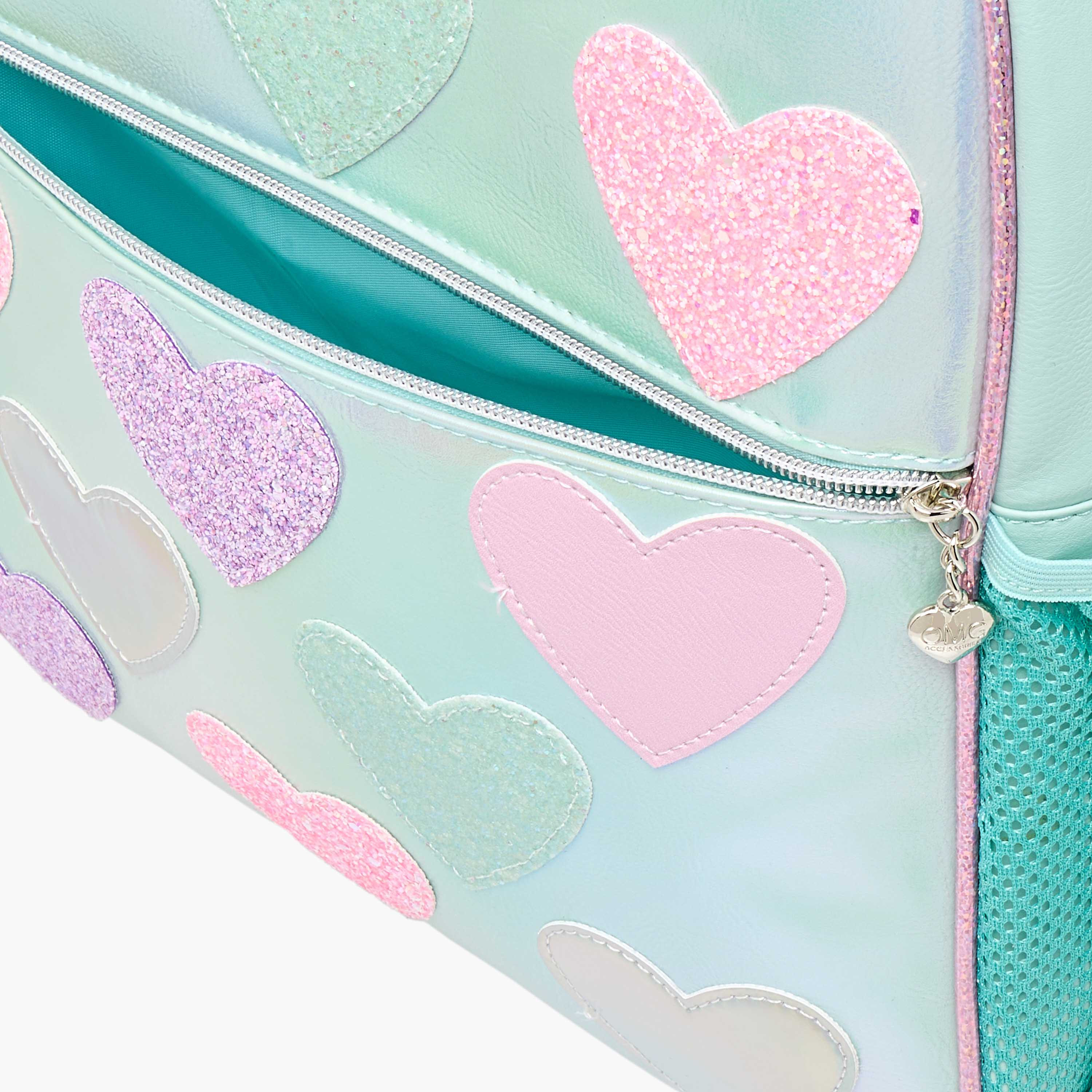 OMG Heart Applique 15.5-inch Backpack with Adjustable Straps and Zip Closure - 31x10x39 cms-school-bagsandbackpacks-backpacks-image-8