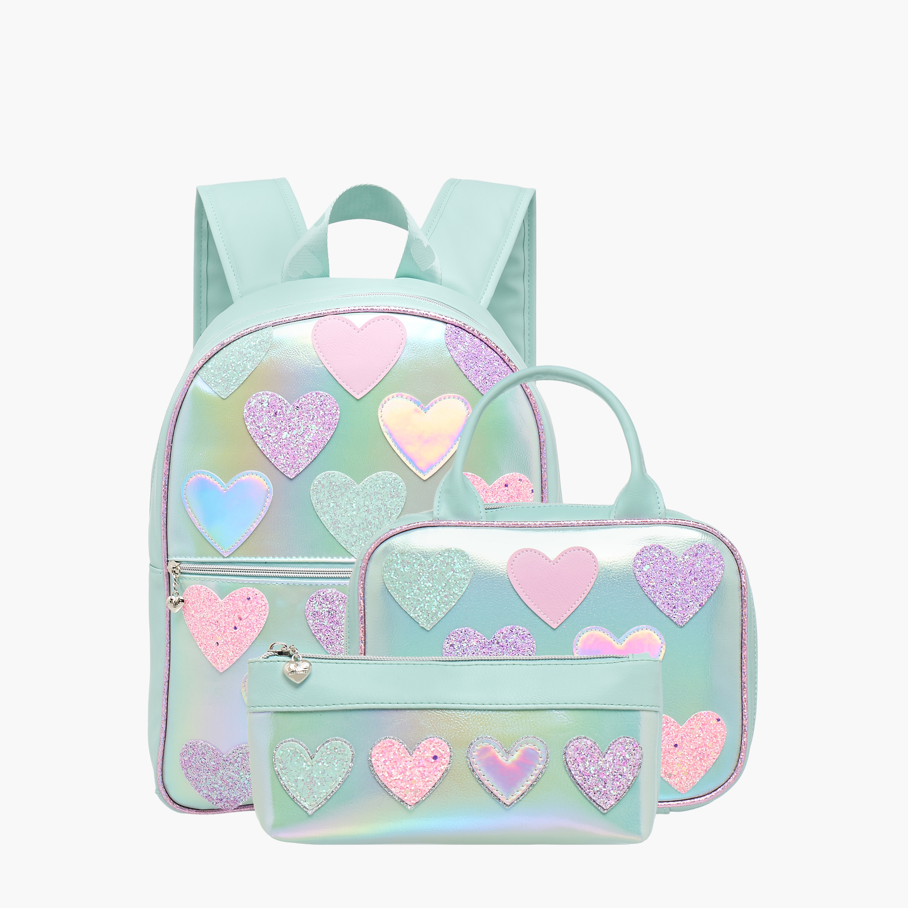OMG Heart Applique Lunch Bag with Double Handle and Zip Closure-school-lunchessentials-lunchbags-image-6
