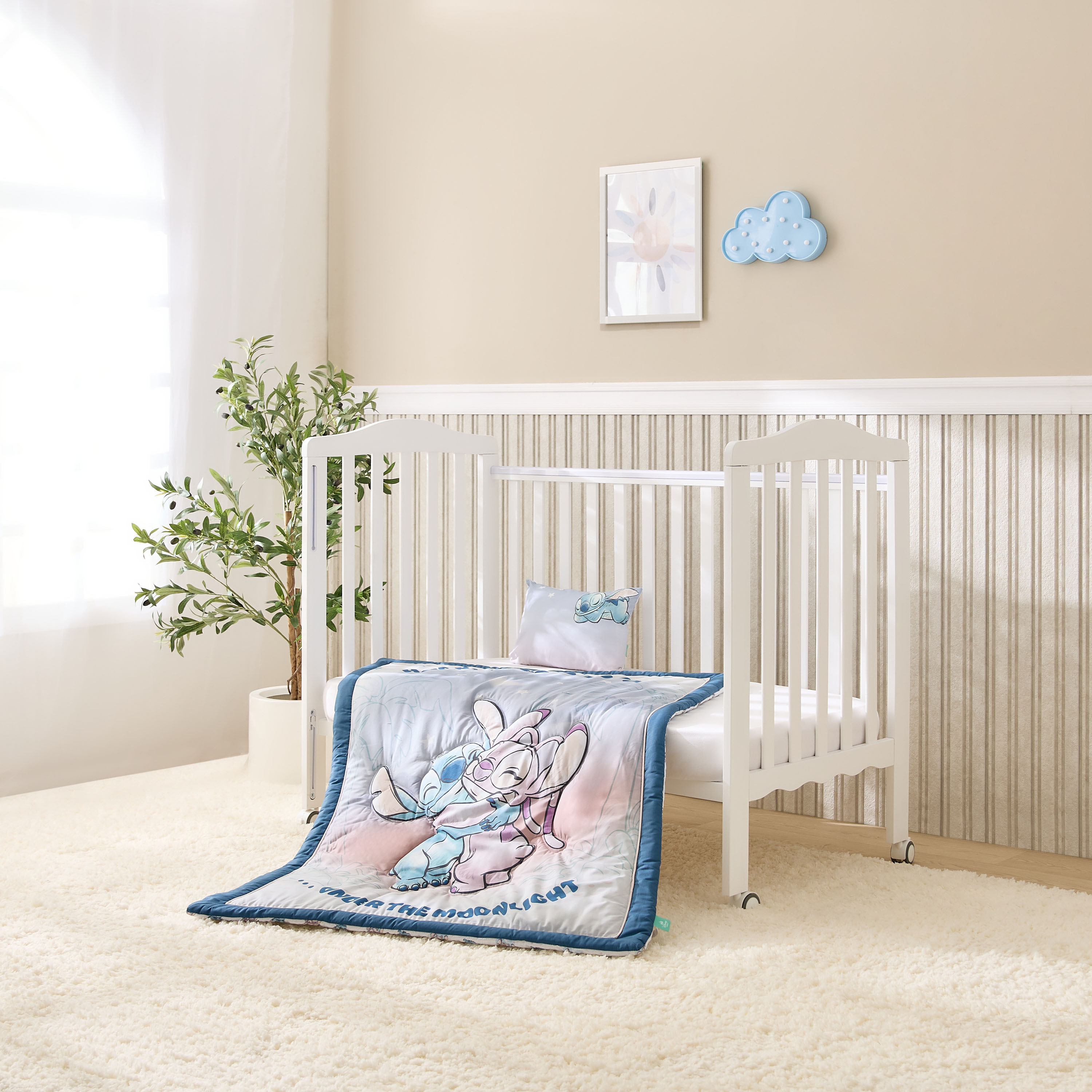 Disney 2-Piece Angel and Stitch Print Comforter and Pillow Set-baby-nursery-babybedding-image-1