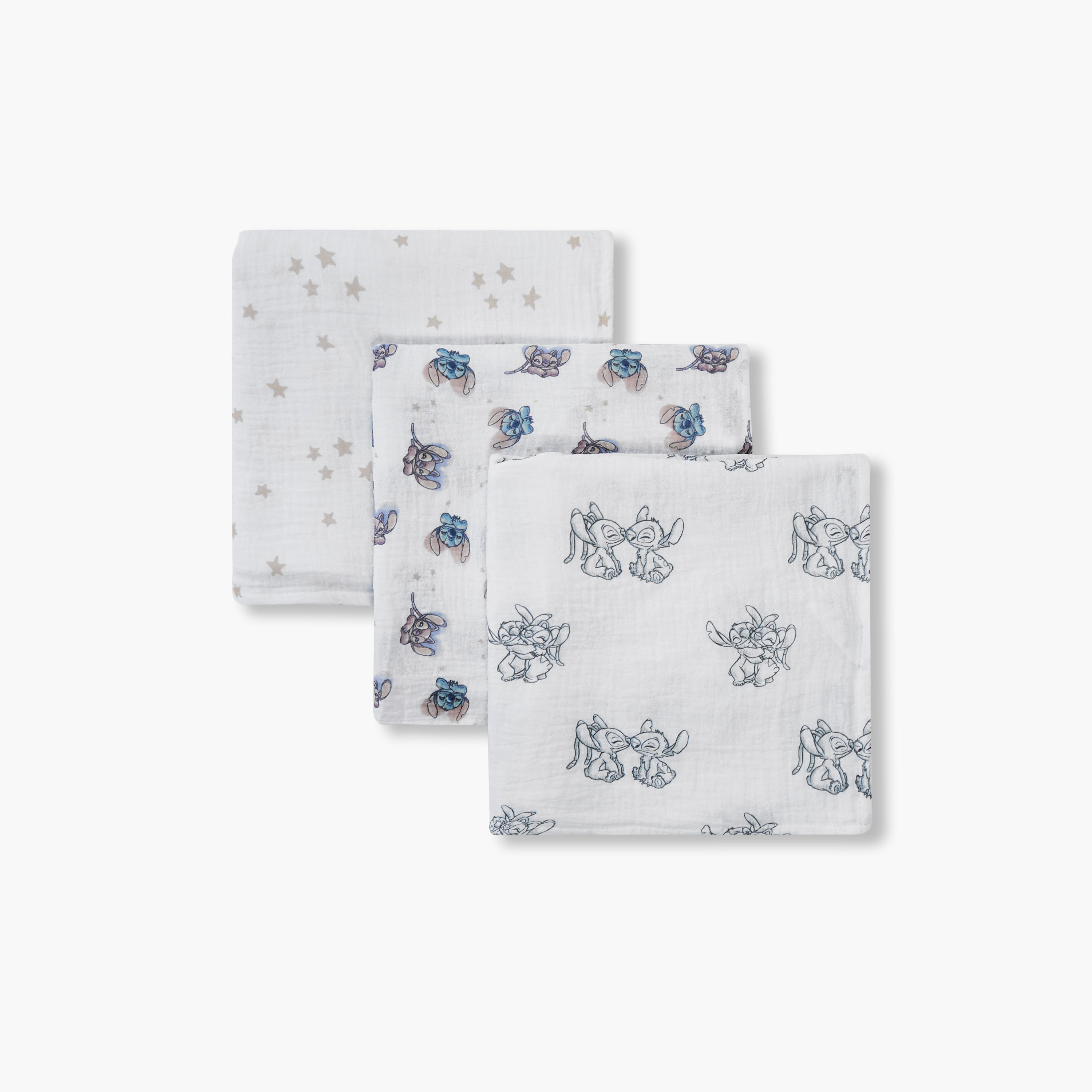 Pack of 3 Disney Baby Swaddle with Stitch Print, 100x100 cm-baby-nursery-blanketsandswaddles-swaddlesandsleepingbags-image-3