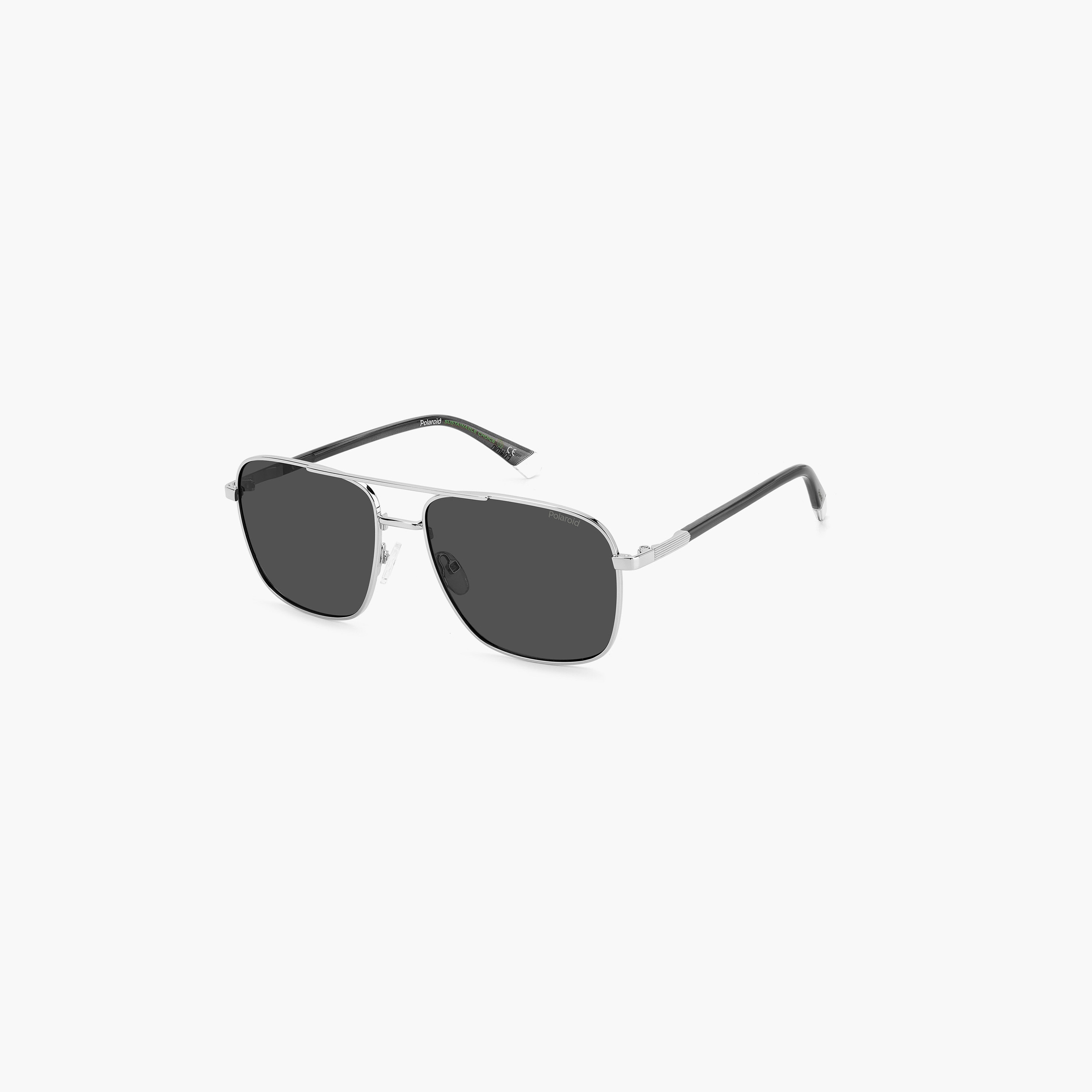 بولارويد- نظارة شمسية مستطيلة رمادي 60 مم-men-sunglasses-image-1