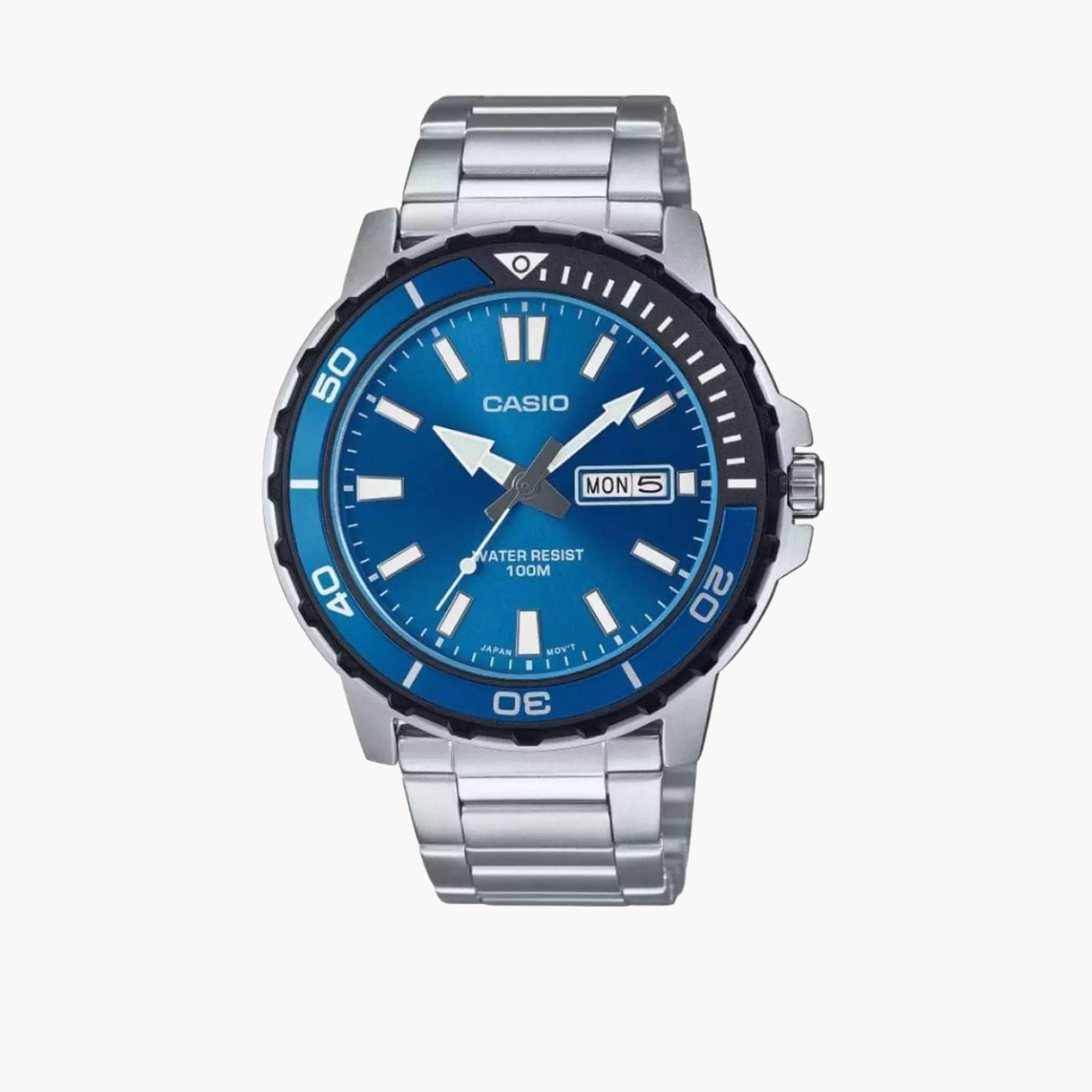 Casio Men's 47MM Silver Analog Stainless Steel Strap Watch | MTD-125D-2A1VDF-men-watchesandjewellery-watches-image-1