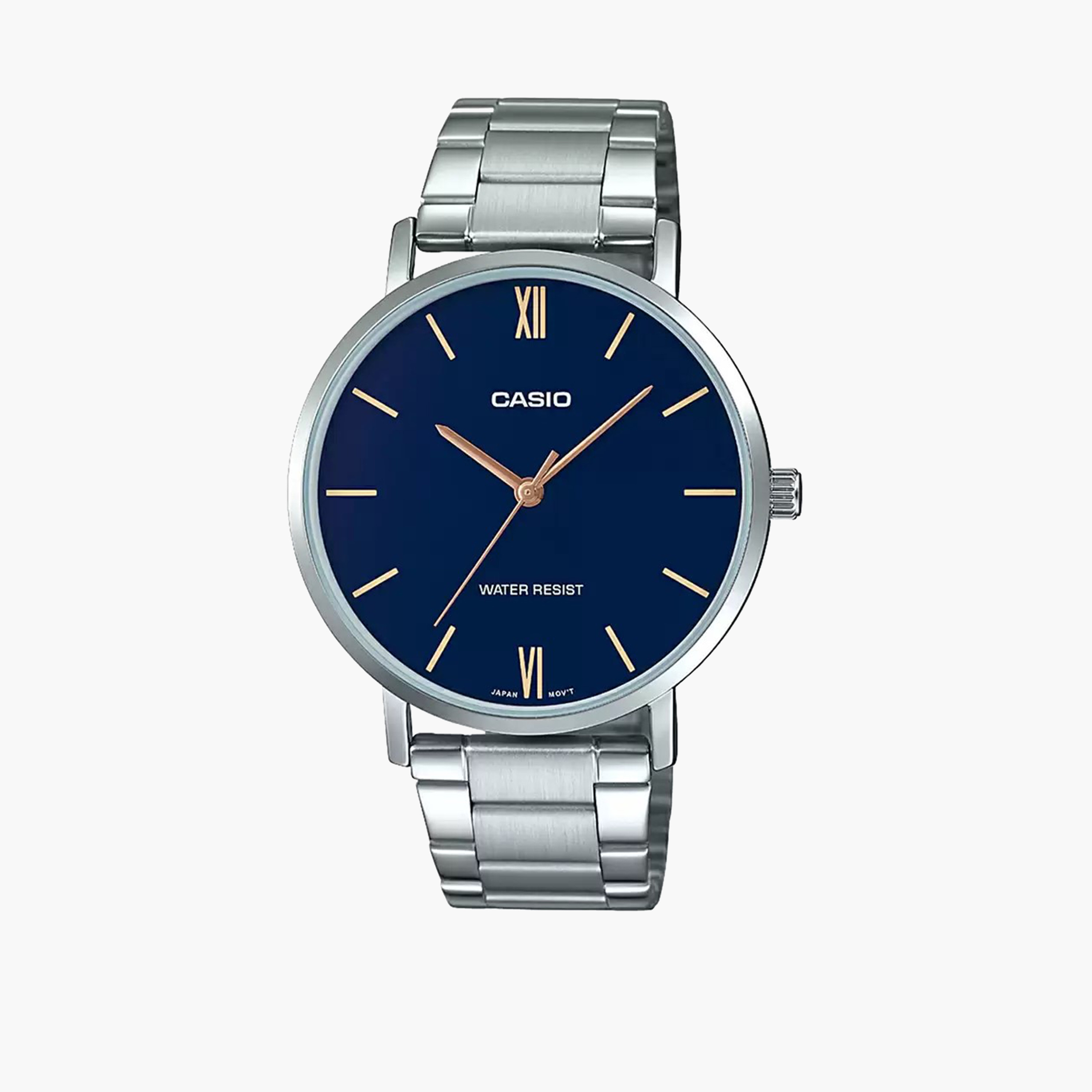 Casio Men's 46MM Silver Analog Stainless Steel Strap Watch | MTP-VT01DM-1AUDF-men-watchesandjewellery-watches-image-1