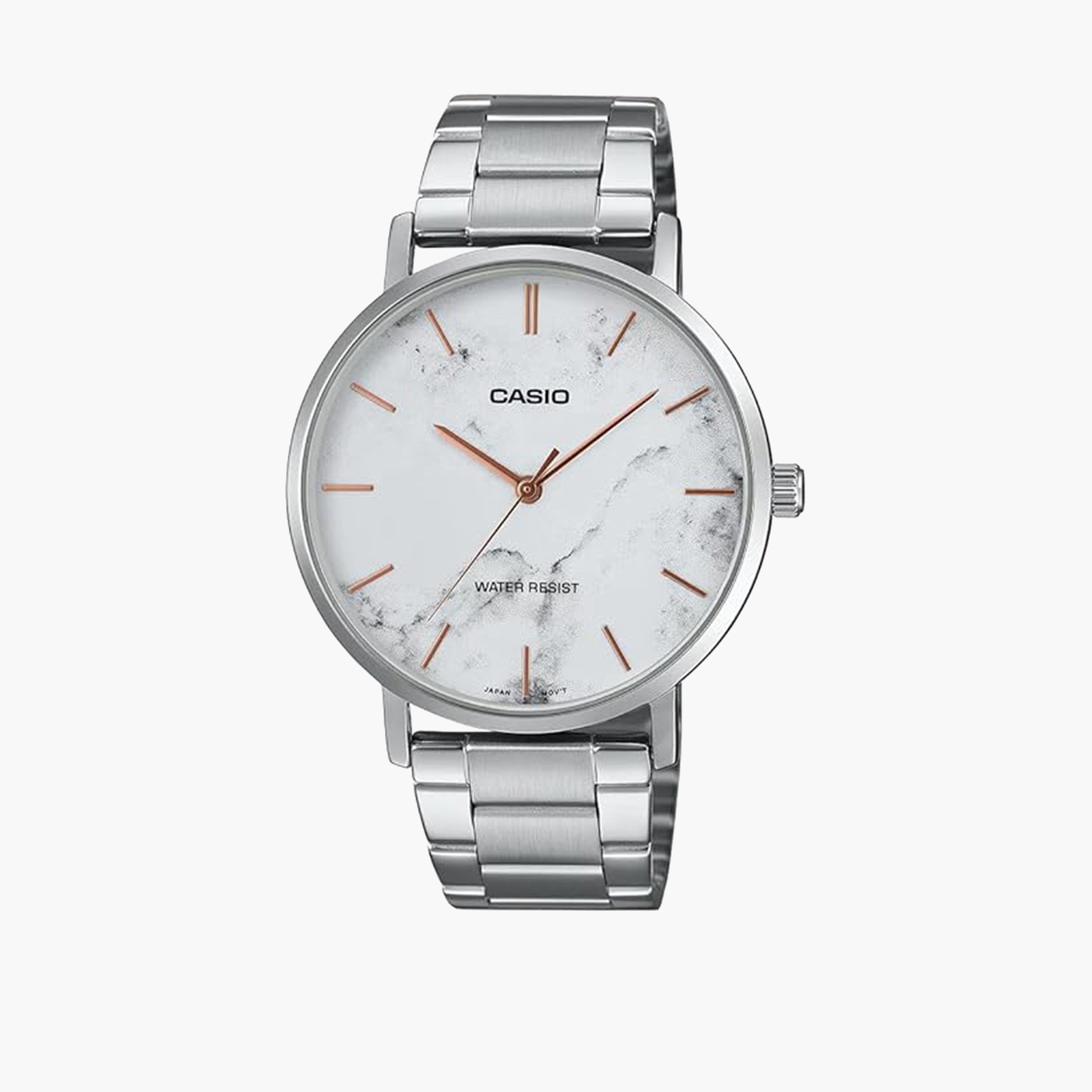 كاسيو-  ساعة رجالية بسوار ستانلس ستيل   46 مم باللون الفضي | MTP-VT01DM-7AUDF-men-watchesandjewellery-watches-image-1