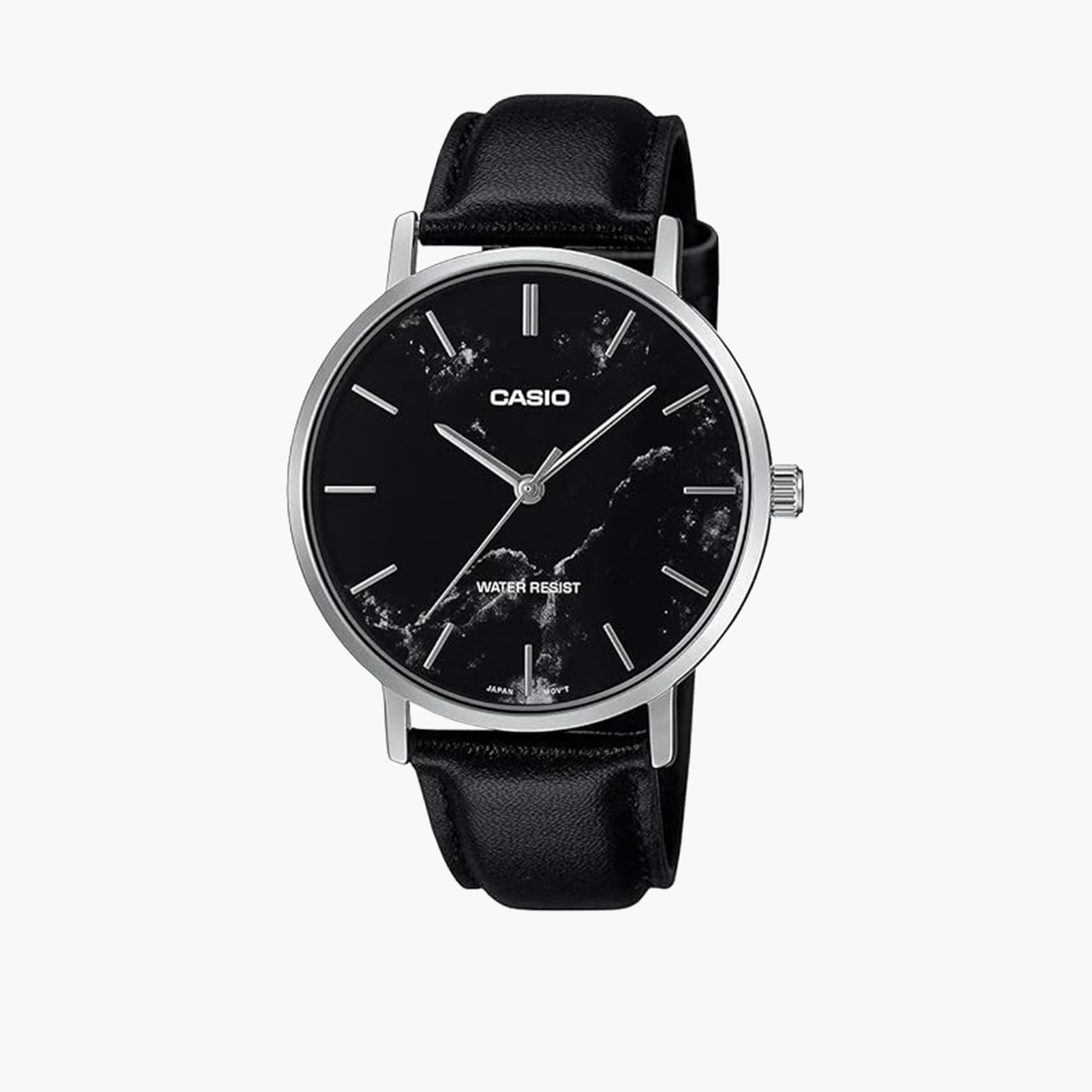 Casio Men's 46MM Black Analog Leather Strap Watch | MTP-VT01LM-1AUDF-men-watchesandjewellery-watches-image-1