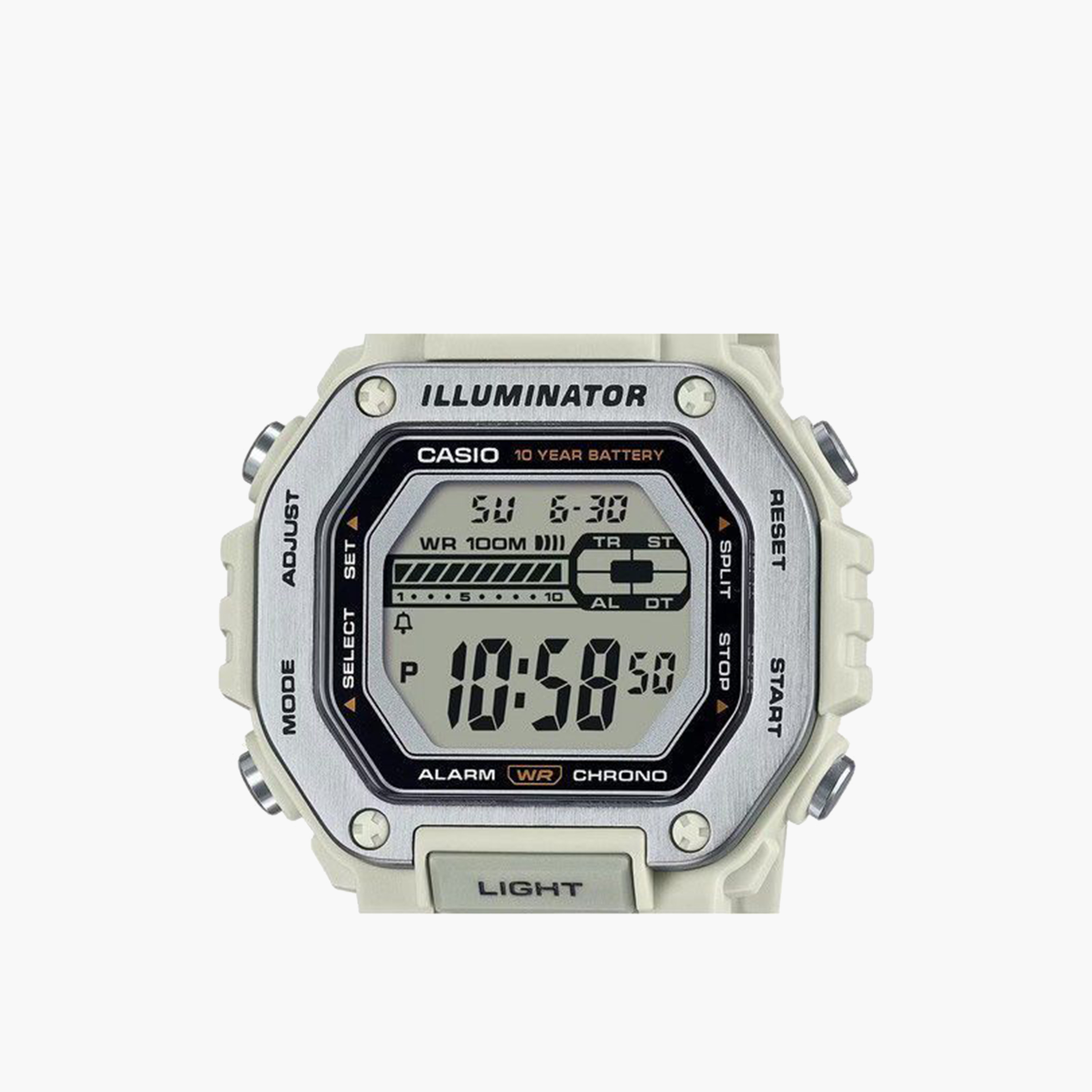 كاسيو-  ساعة رقمية بيضاء للرجال   51 مم بسوار من البلاستيك | MWD-110H-8AVDF-men-watchesandjewellery-watches-image-2