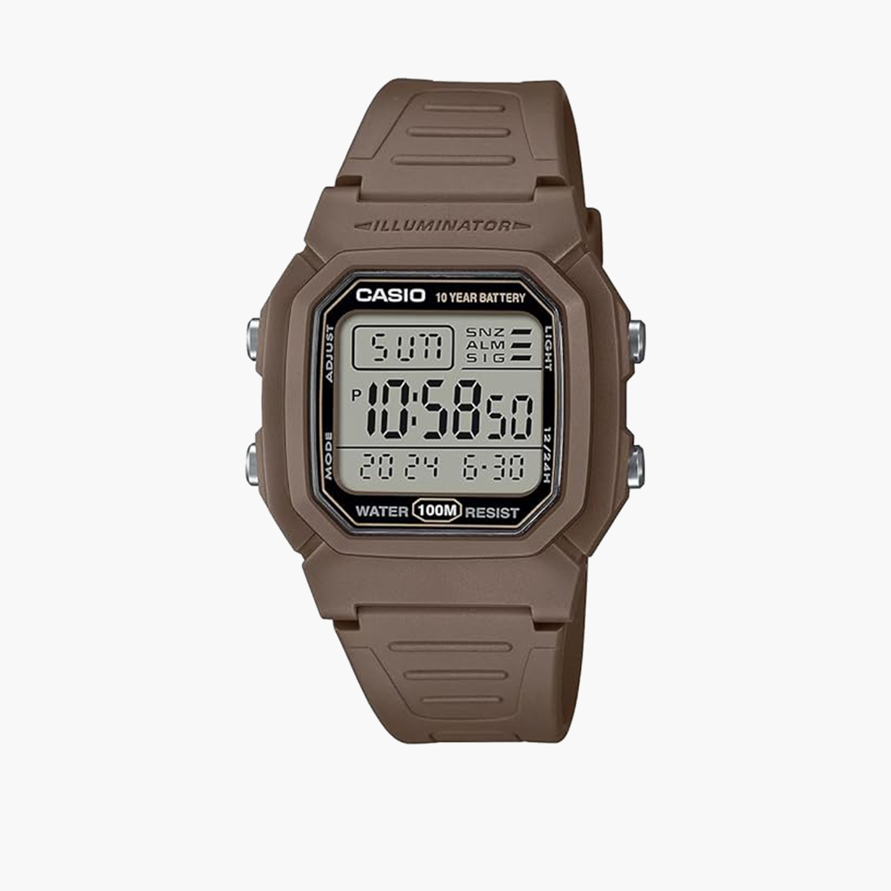 Casio Men's 44MM Brown Digital Plastic Strap Watch | W-800H-5AVDF-men-watchesandjewellery-watches-image-1