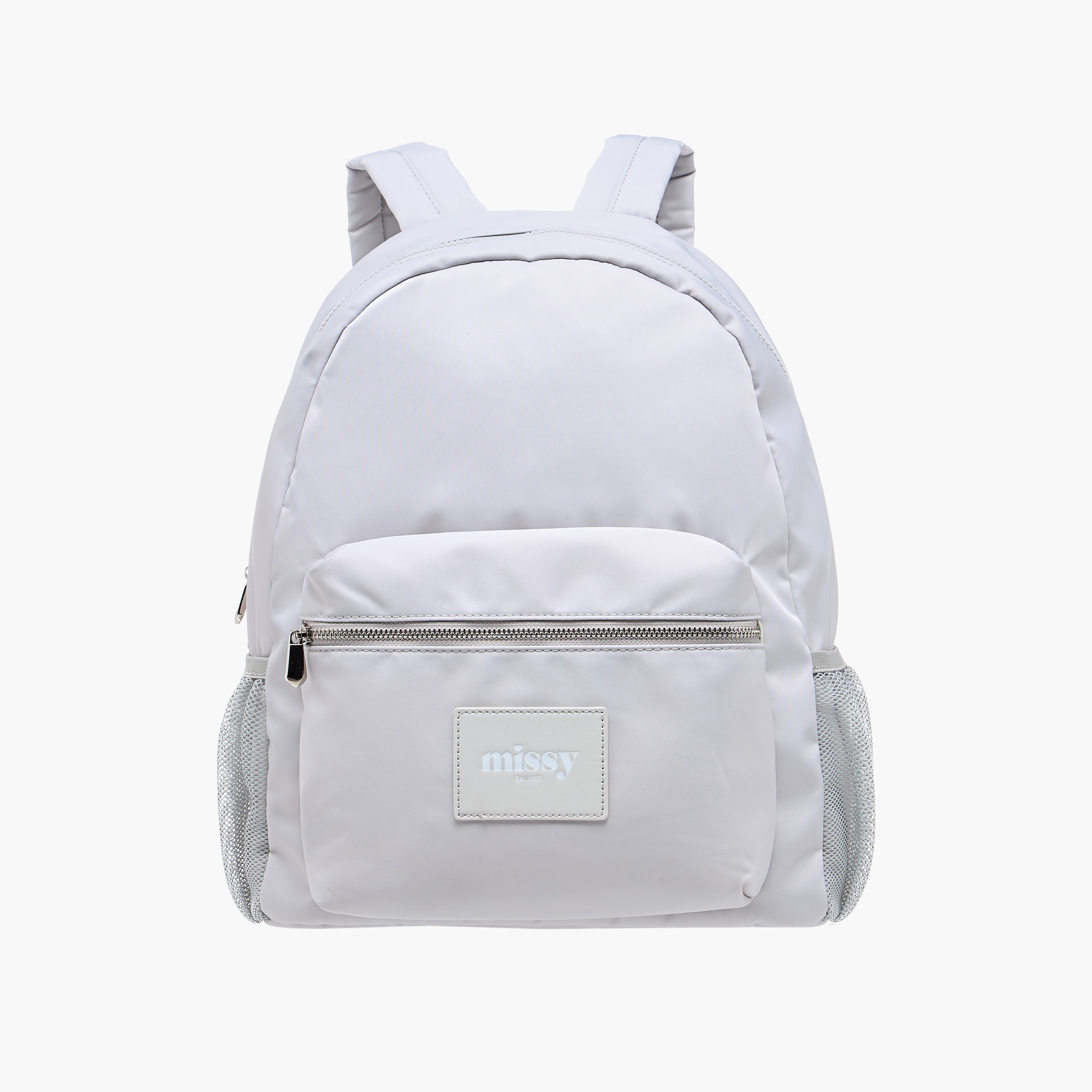 Missy Logo Applique Backpack with Zip Closure and Adjustable Strap - 31x13x40 cm-women-bagsandwallets-backpacks-image-1