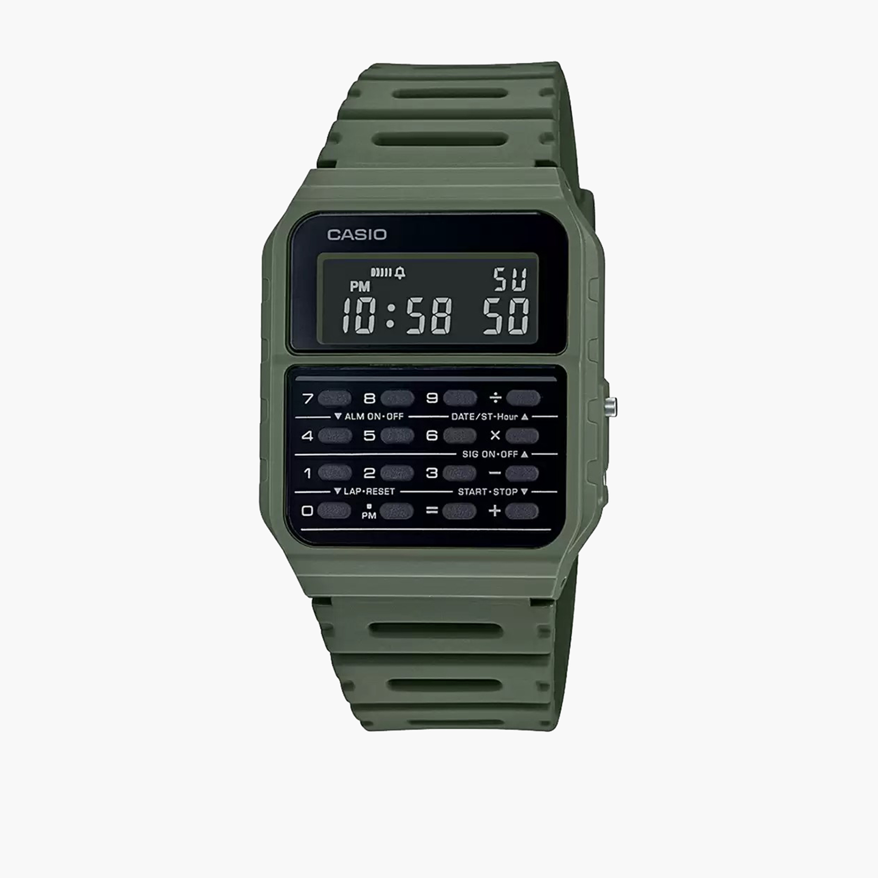 Casio Men's 50 MM Green Digital Plastic Strap Watch | CA-53WB-3BDF-men-watchesandjewellery-watches-image-1