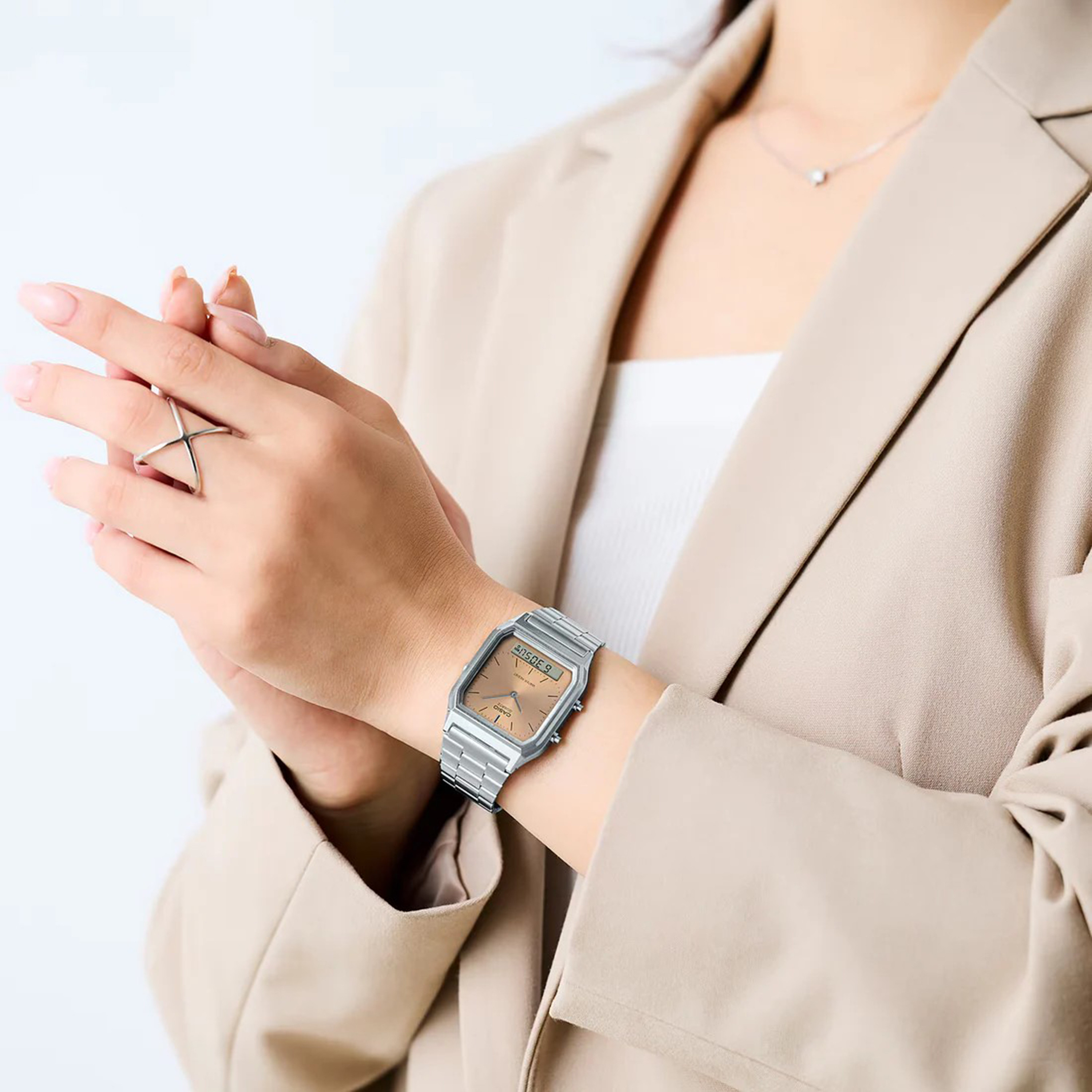 كاسيو- ساعة تناظرية/رقمية ستانلس ستيل لون فضي | AQ-230A-4AMQYDF-men-watchesandjewellery-watches-image-2