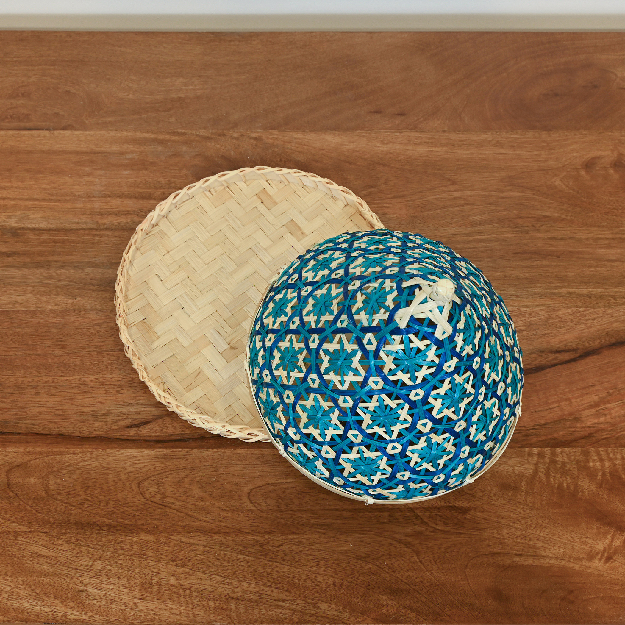 Bamboo Food Cover and Tray Set - 26x20 cms-household-kitchen-foodstorage-containers-image-3