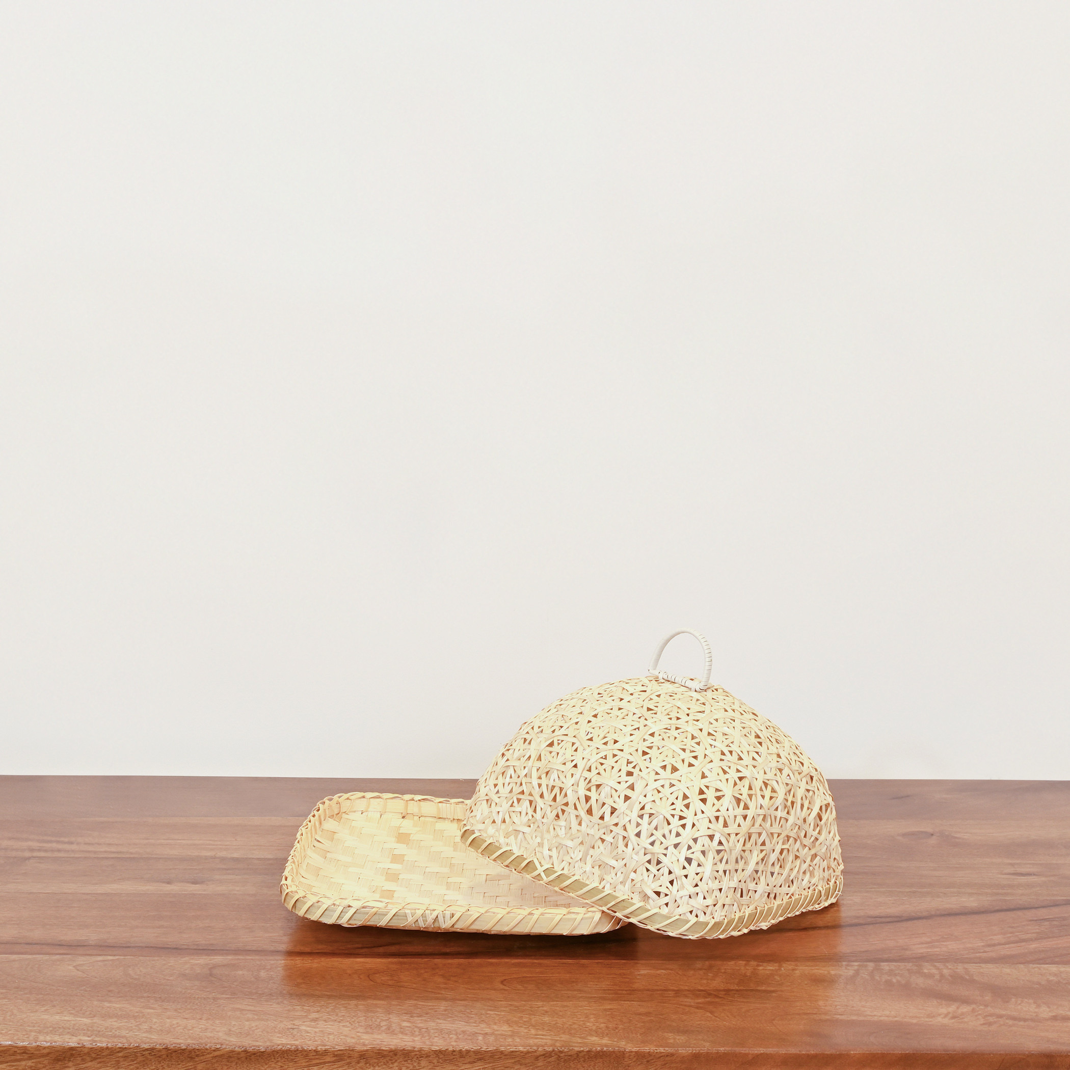 Bamboo Food Cover and Tray Set - 26x26x20 cms-household-kitchen-foodstorage-containers-image-2