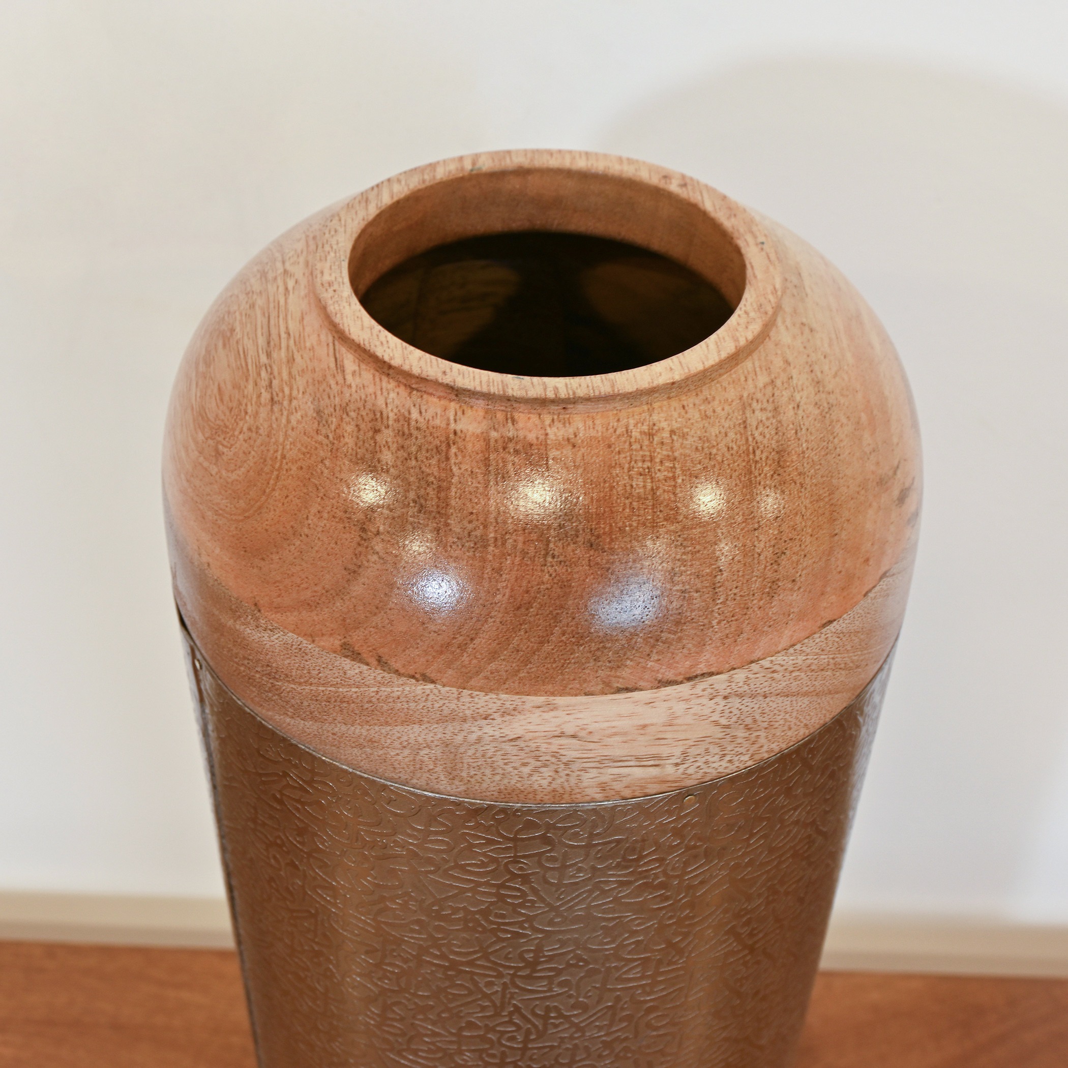 Crafted by Lifestyle Embossed Metal Vase - 19x45 cms-household-decor-vasesandbowls-image-2
