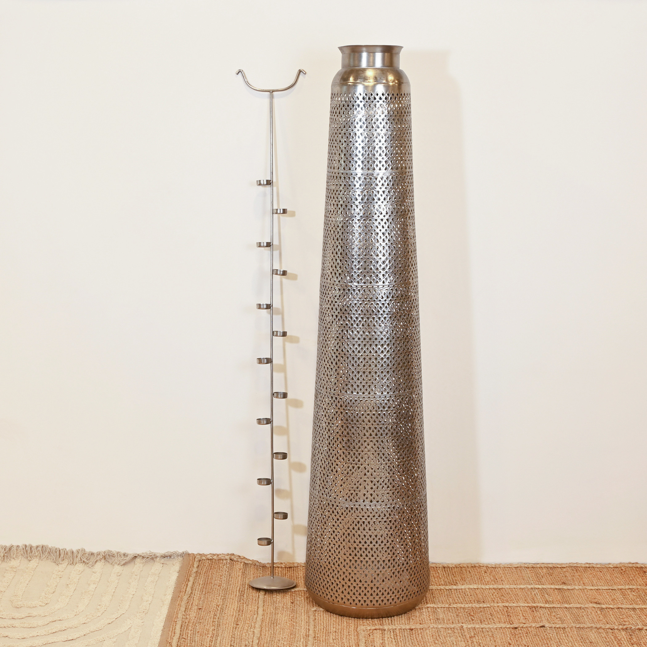 Crafted by Lifestyle Cutwork Detail Candleholder - 163 cms-household-decor-candleholdersandlanterns-image-2