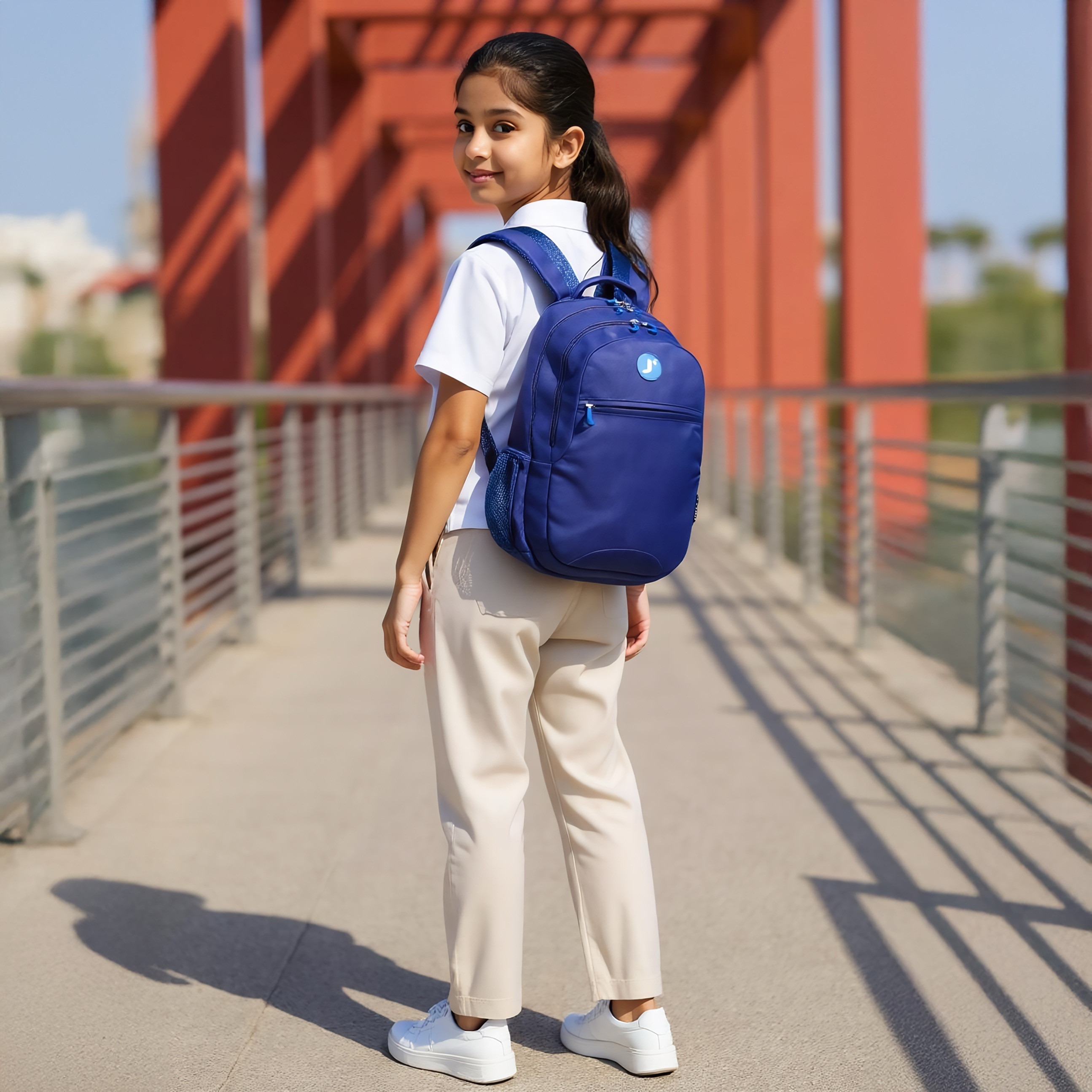 J World Solid 18 inch Backpack with Adjustable Straps and Zip Closure - 27x38x13 cms-school-bagsandbackpacks-backpacks-image-2