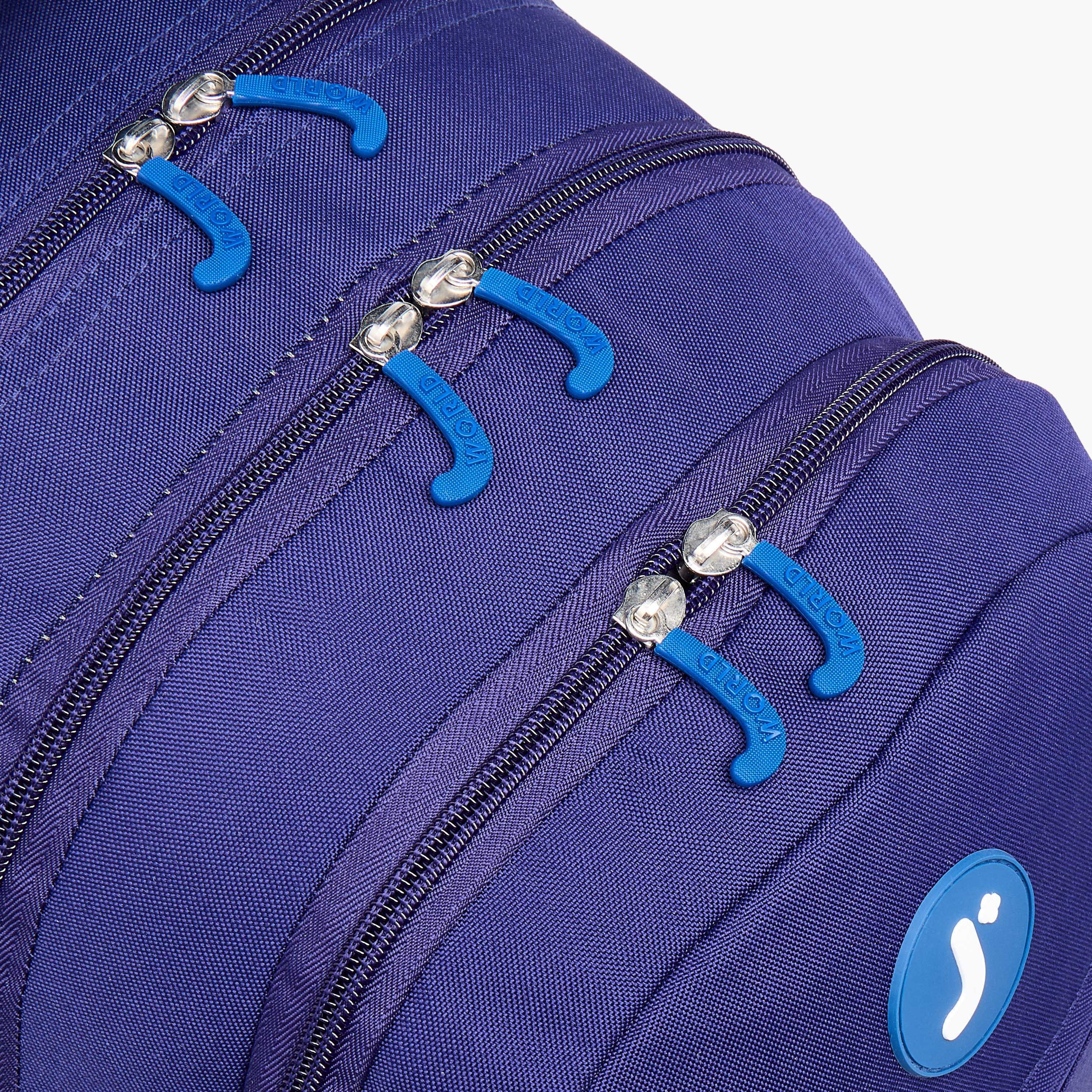 J World Solid 18 inch Backpack with Adjustable Straps and Zip Closure - 27x38x13 cms-school-bagsandbackpacks-backpacks-image-8