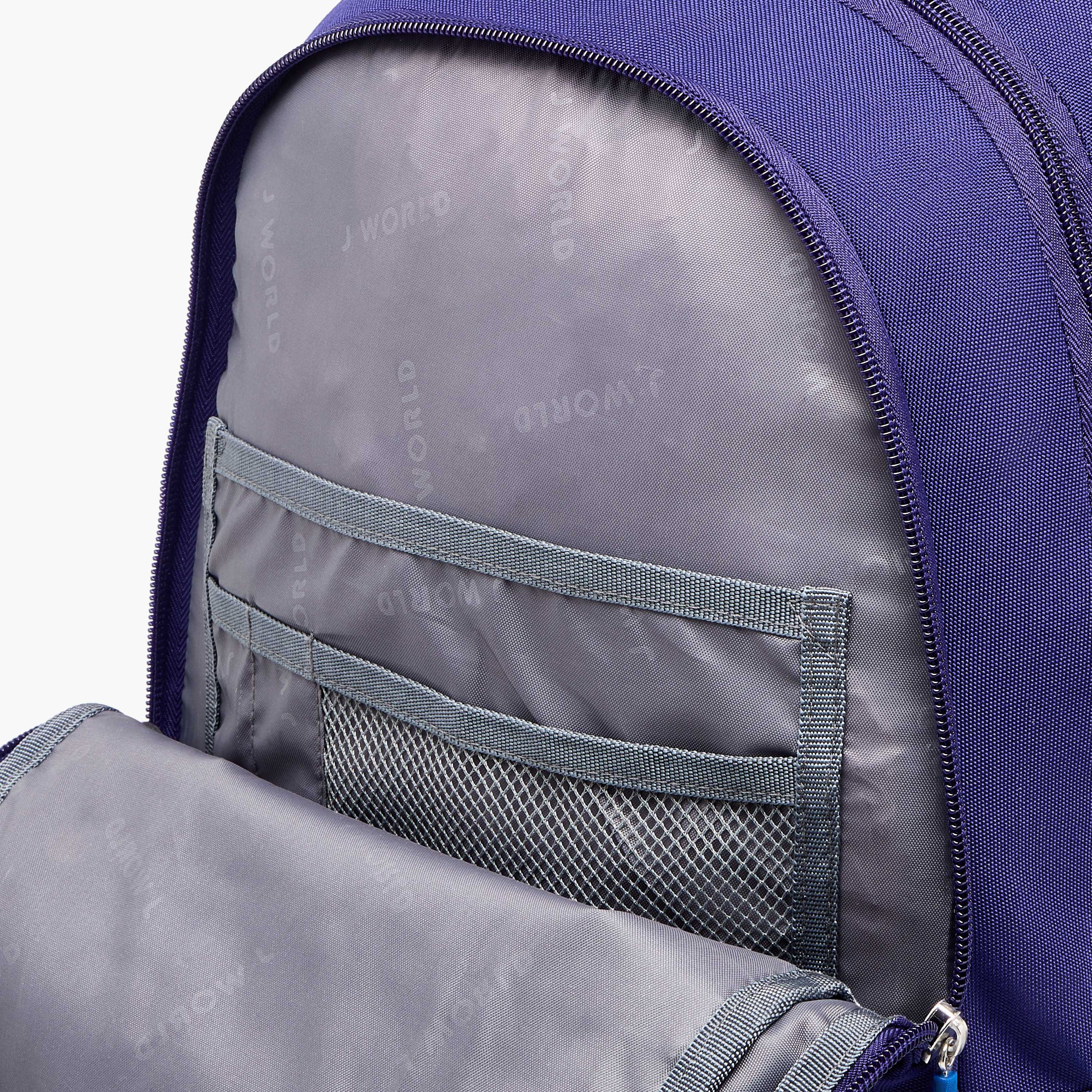 J World Solid 18 inch Backpack with Adjustable Straps and Zip Closure - 27x38x13 cms-school-bagsandbackpacks-backpacks-image-9