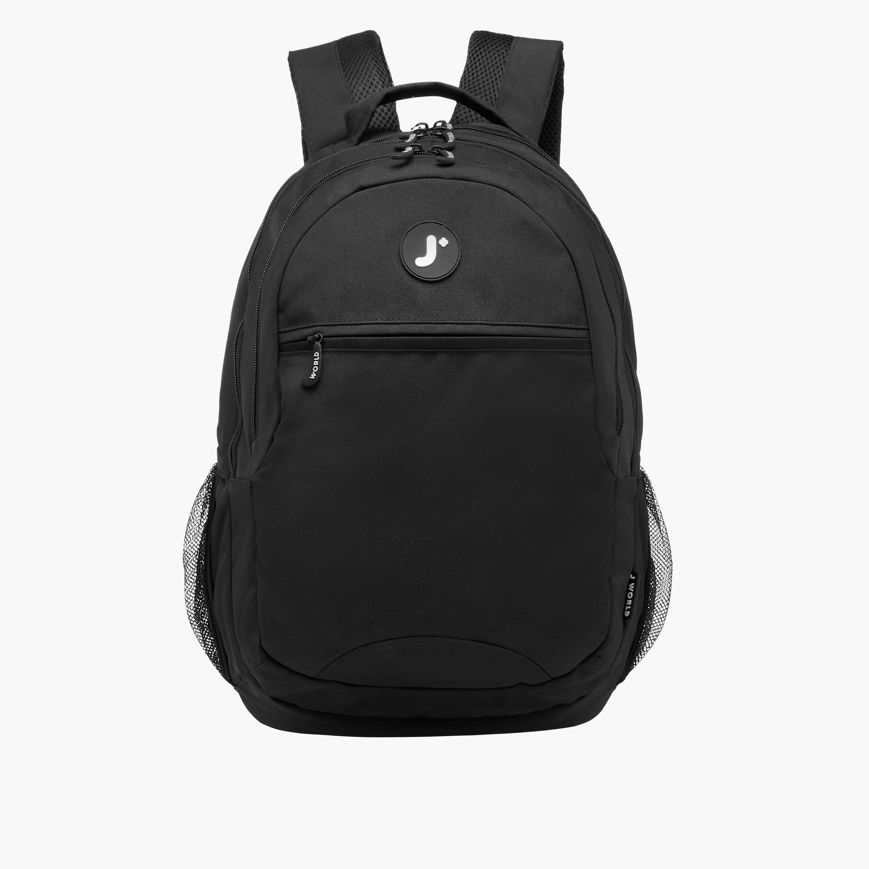 J World 18-inch Solid Backpack with Adjustable Straps and Zip Closure -  27x38x13 cms-school-bagsandbackpacks-backpacks-image-1