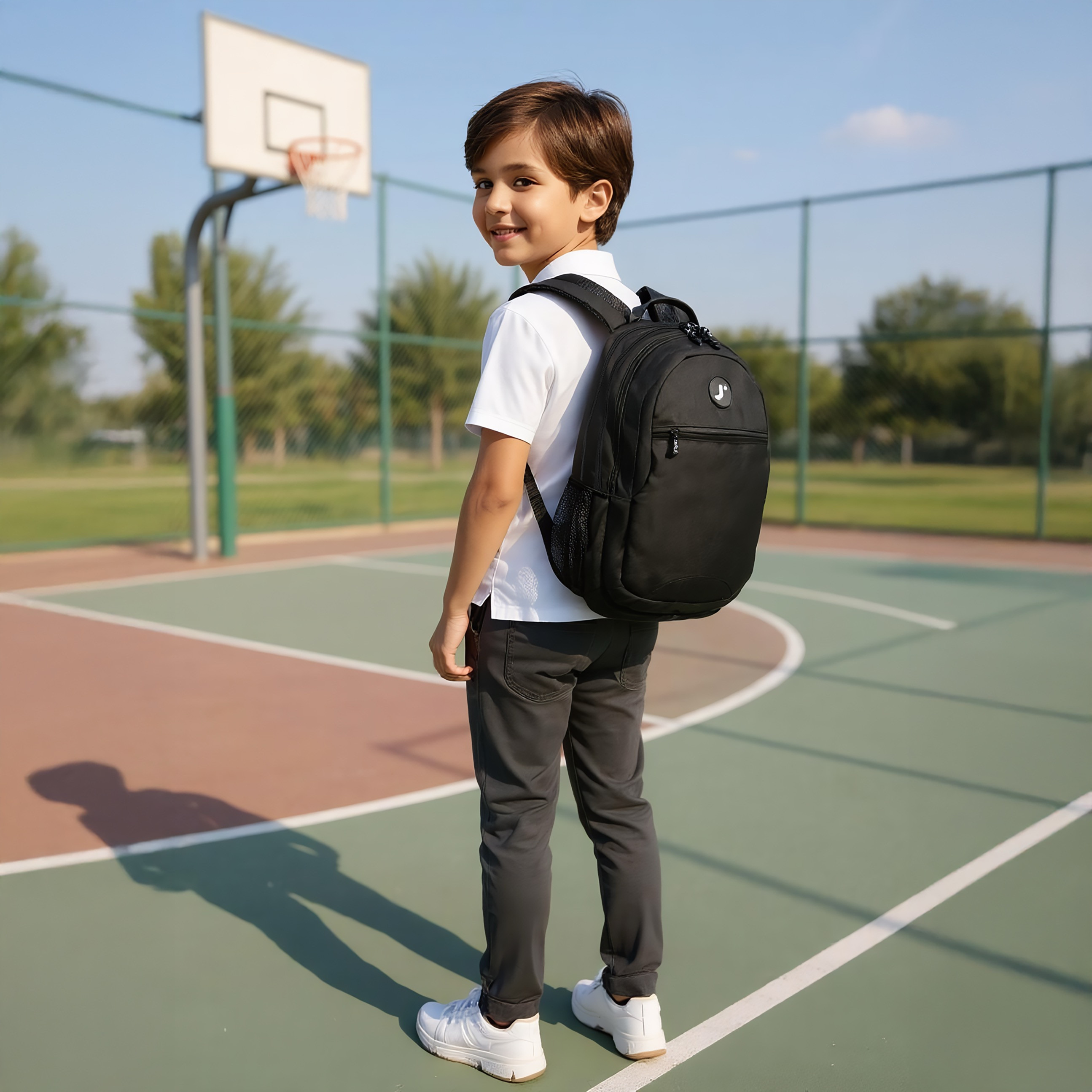 J World 18-inch Solid Backpack with Adjustable Straps and Zip Closure -  27x38x13 cms-school-bagsandbackpacks-backpacks-image-3