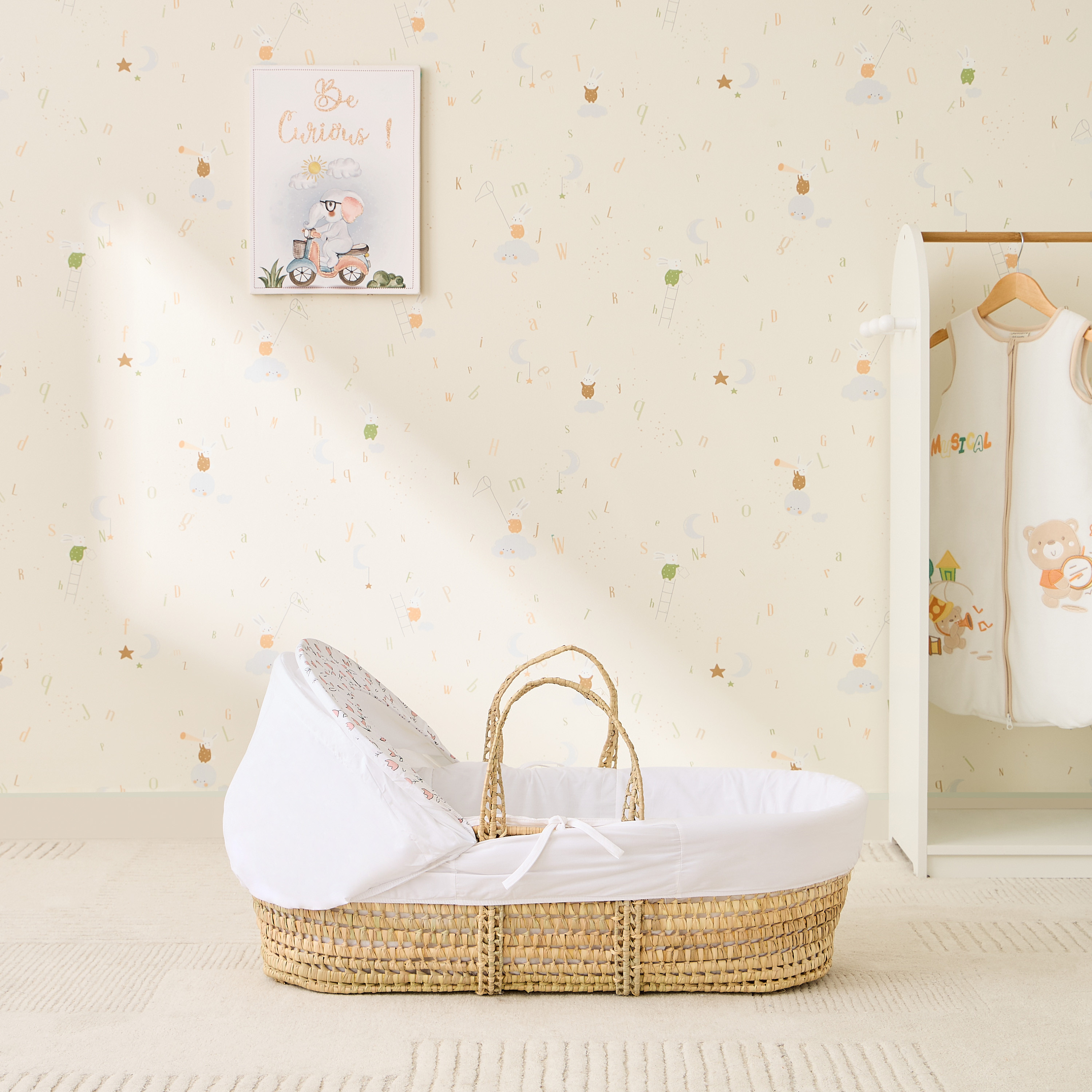 Juniors Floral Print Moses Basket with Canopy-baby-nursery-furniture-mosesbaskets-image-4