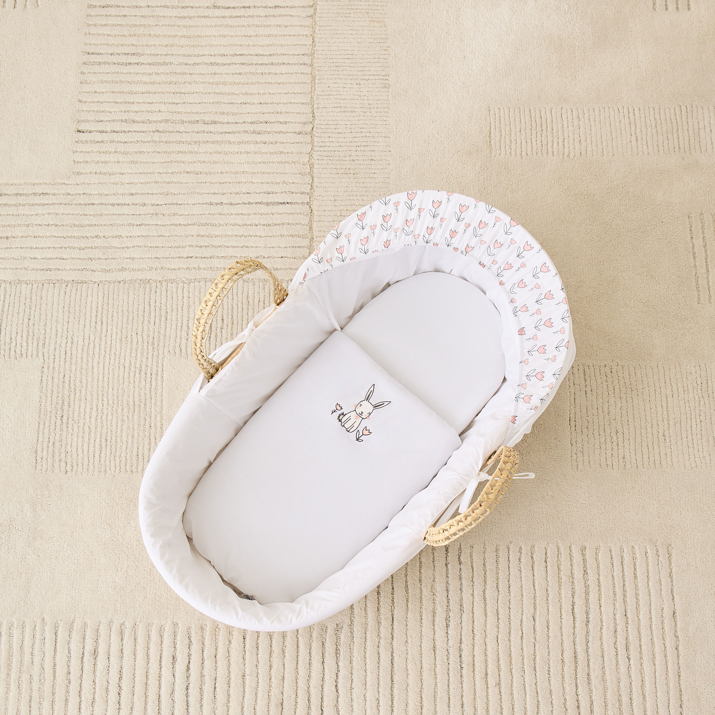 Juniors Floral Print Moses Basket with Canopy-baby-nursery-furniture-mosesbaskets-image-6