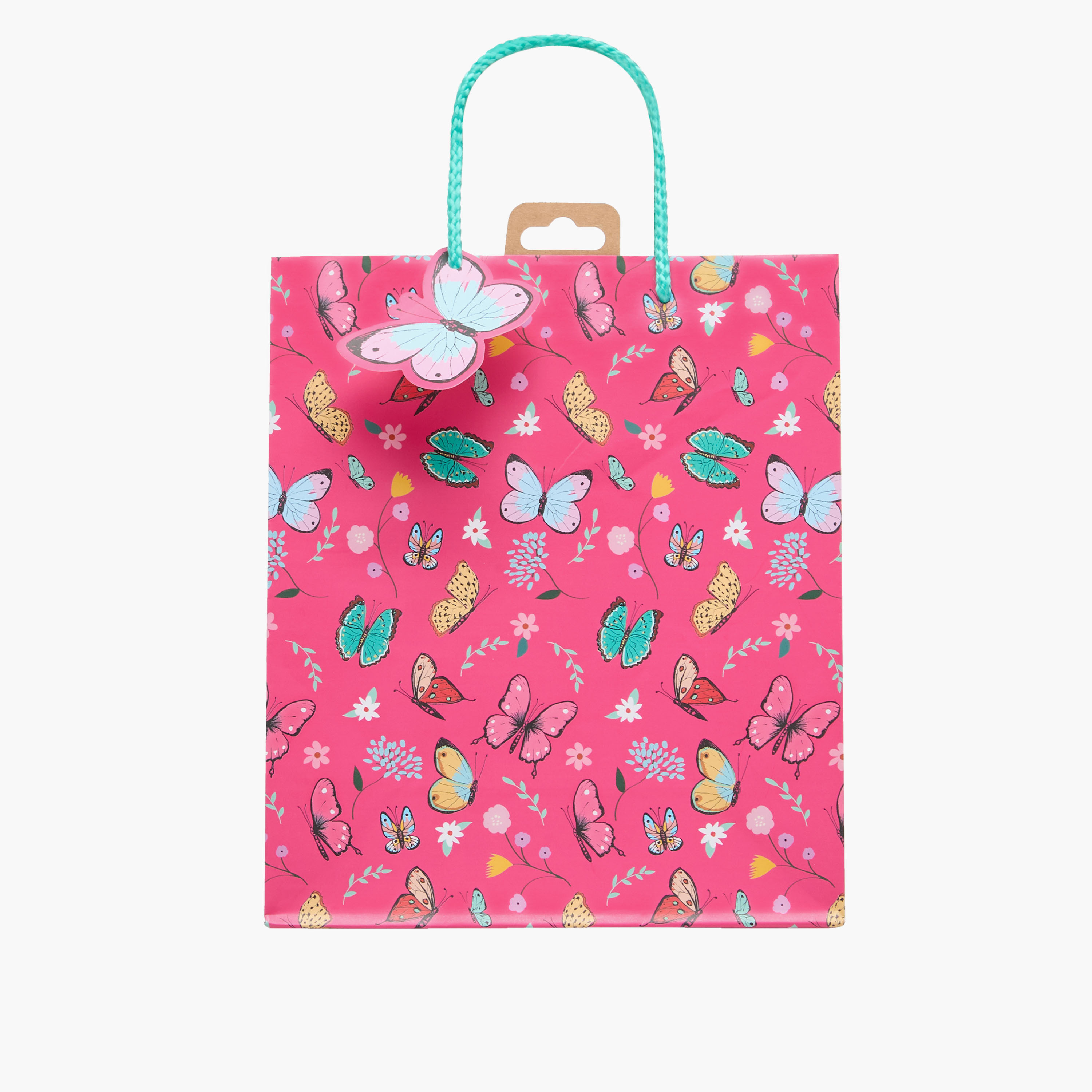 Eurowrap Butterfly Print Paper Gift Bag - 10x22x25 cms-household-giftingaccessories-giftings-image-1