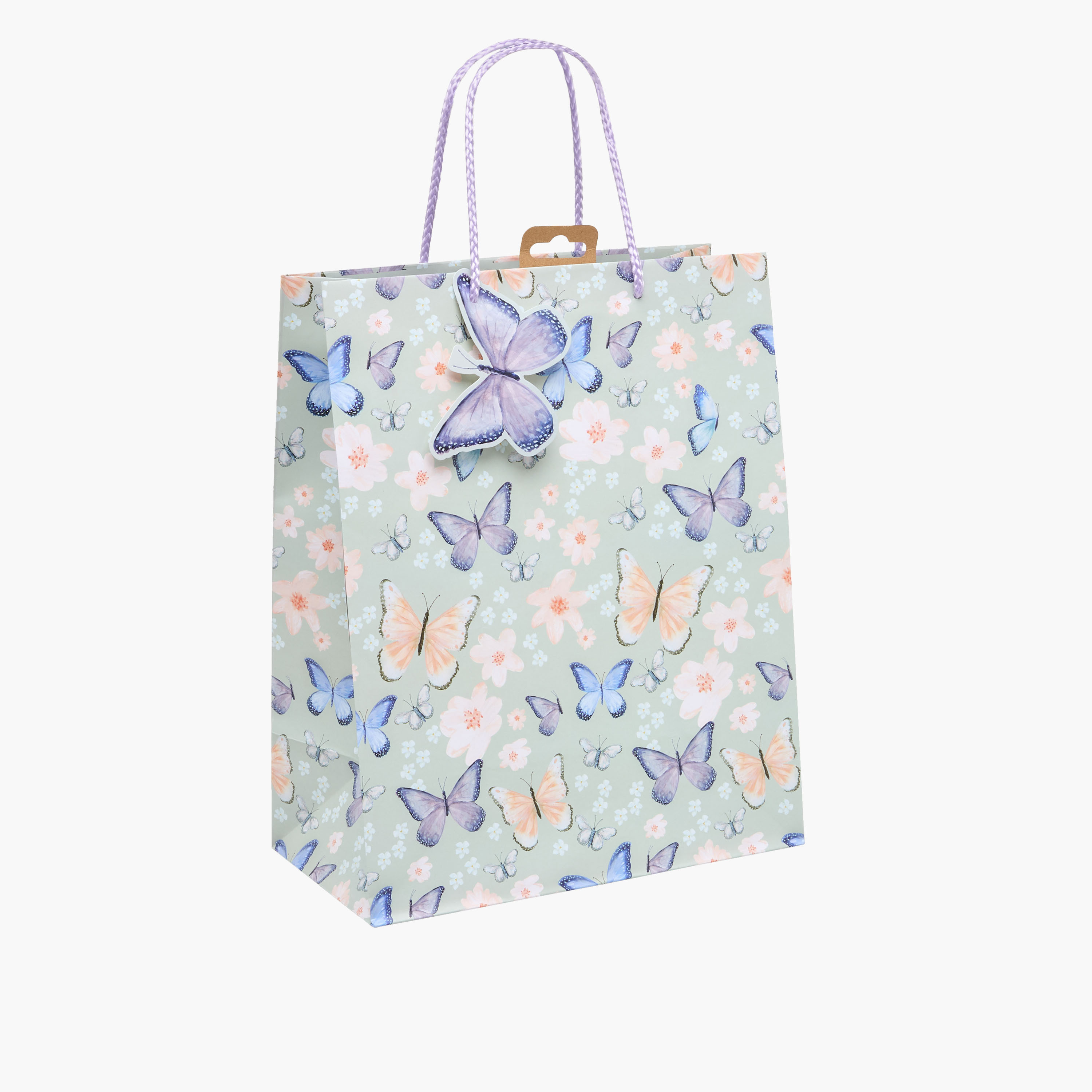 Eurowrap Butterfly Print Paper Gift Bag - 14x27x33 cms-household-giftingaccessories-giftings-image-2