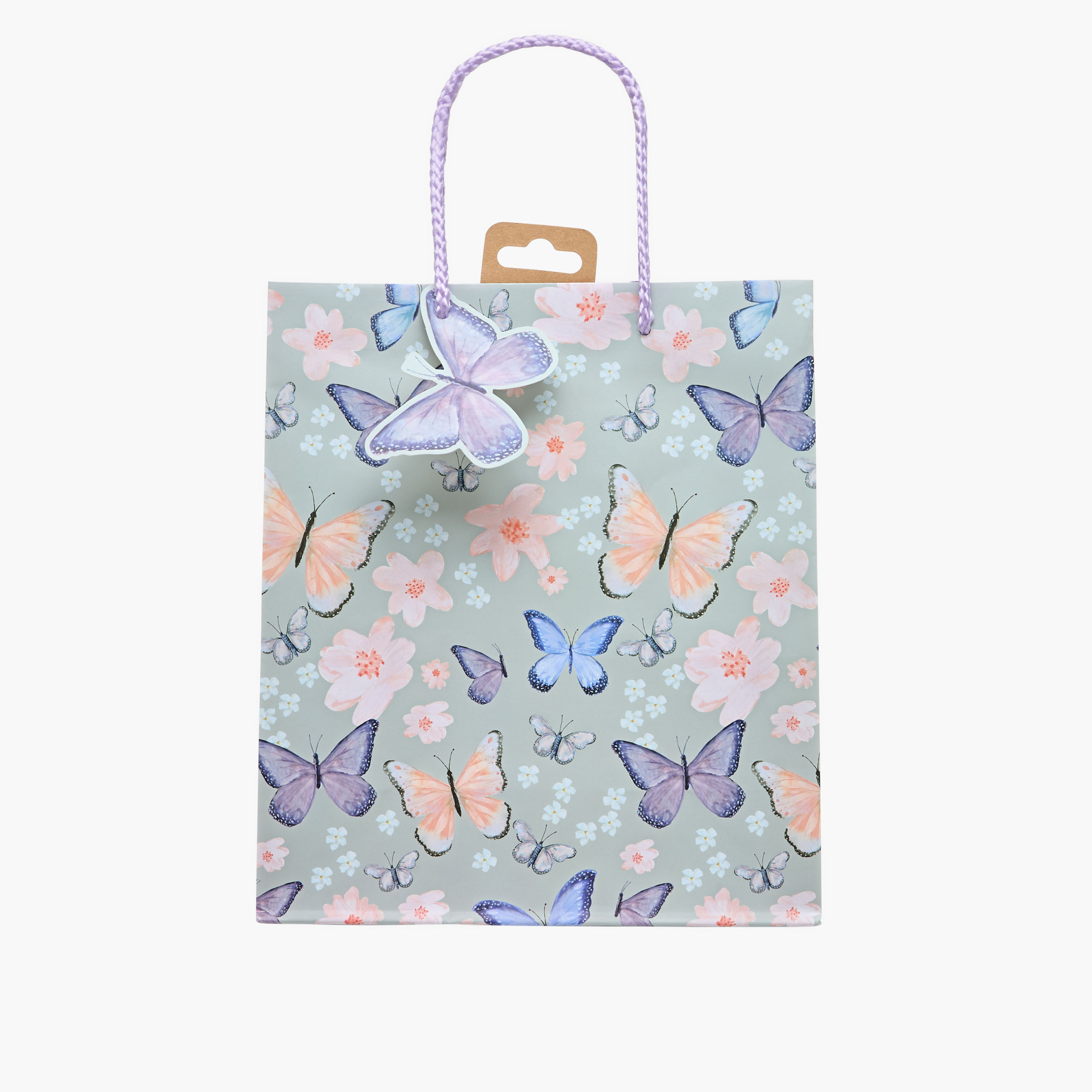 Eurowrap Butterfly Print Paper Gift Bag - 10x22x25 cms-household-giftingaccessories-giftings-image-1