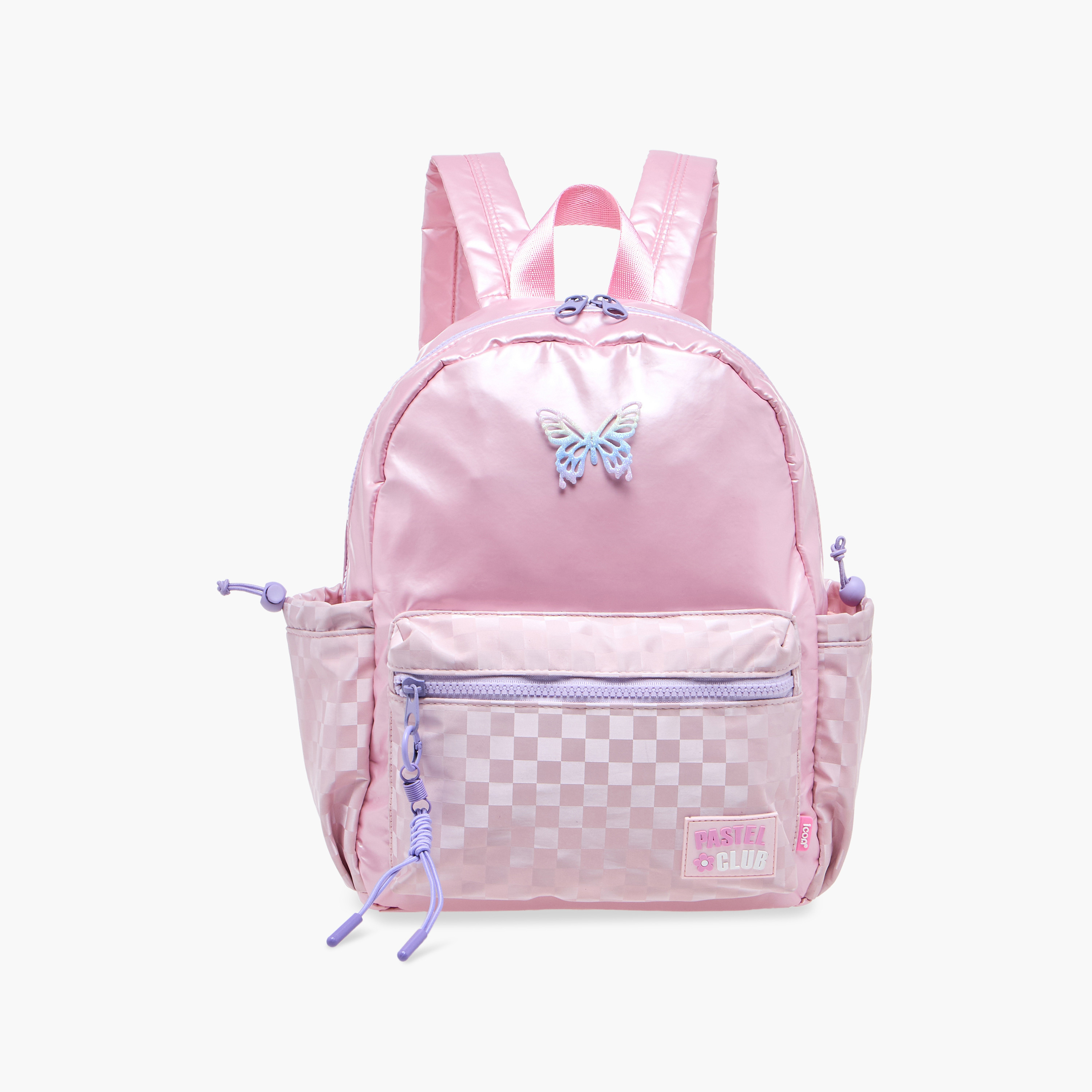 شنطة ظهر بزينة فراشة وحمالات قابلة للتعديل وسحاب إغلاق من آيكون - 33x25x11 سم-school-bagsandbackpacks-backpacks-image-1