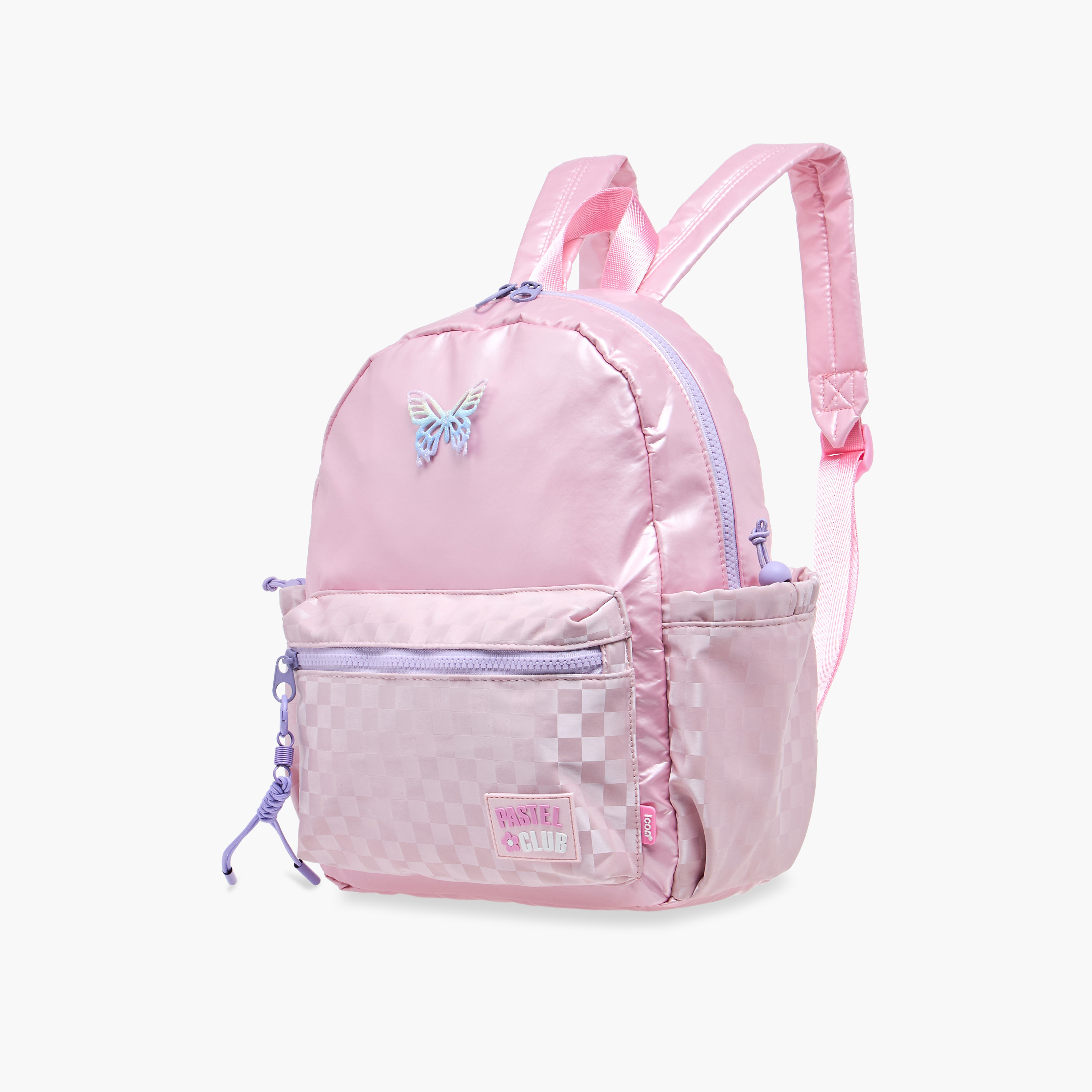 شنطة ظهر بزينة فراشة وحمالات قابلة للتعديل وسحاب إغلاق من آيكون - 33x25x11 سم-school-bagsandbackpacks-backpacks-image-2