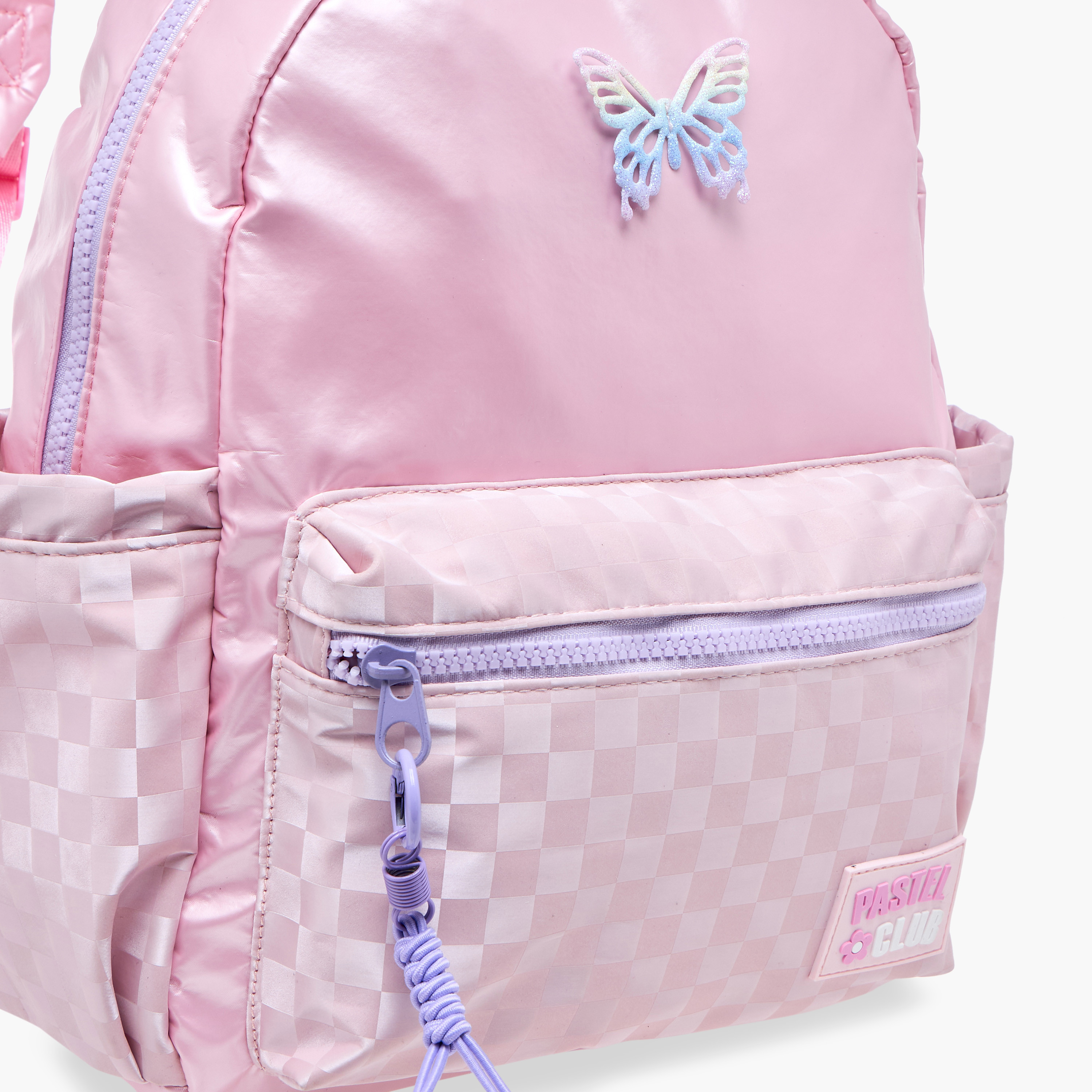 شنطة ظهر بزينة فراشة وحمالات قابلة للتعديل وسحاب إغلاق من آيكون - 33x25x11 سم-school-bagsandbackpacks-backpacks-image-5