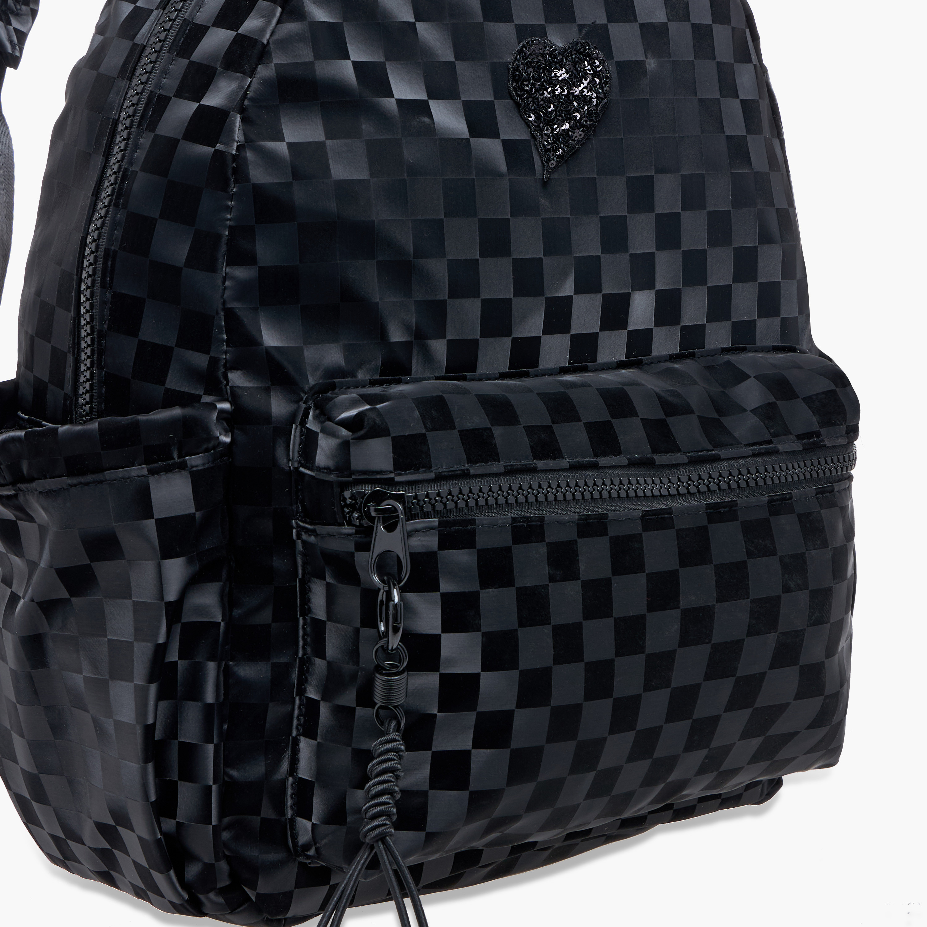 icon Checked Backpack with Adjustable Straps and Zip Closure -  33x25x11 cms-school-bagsandbackpacks-backpacks-image-4
