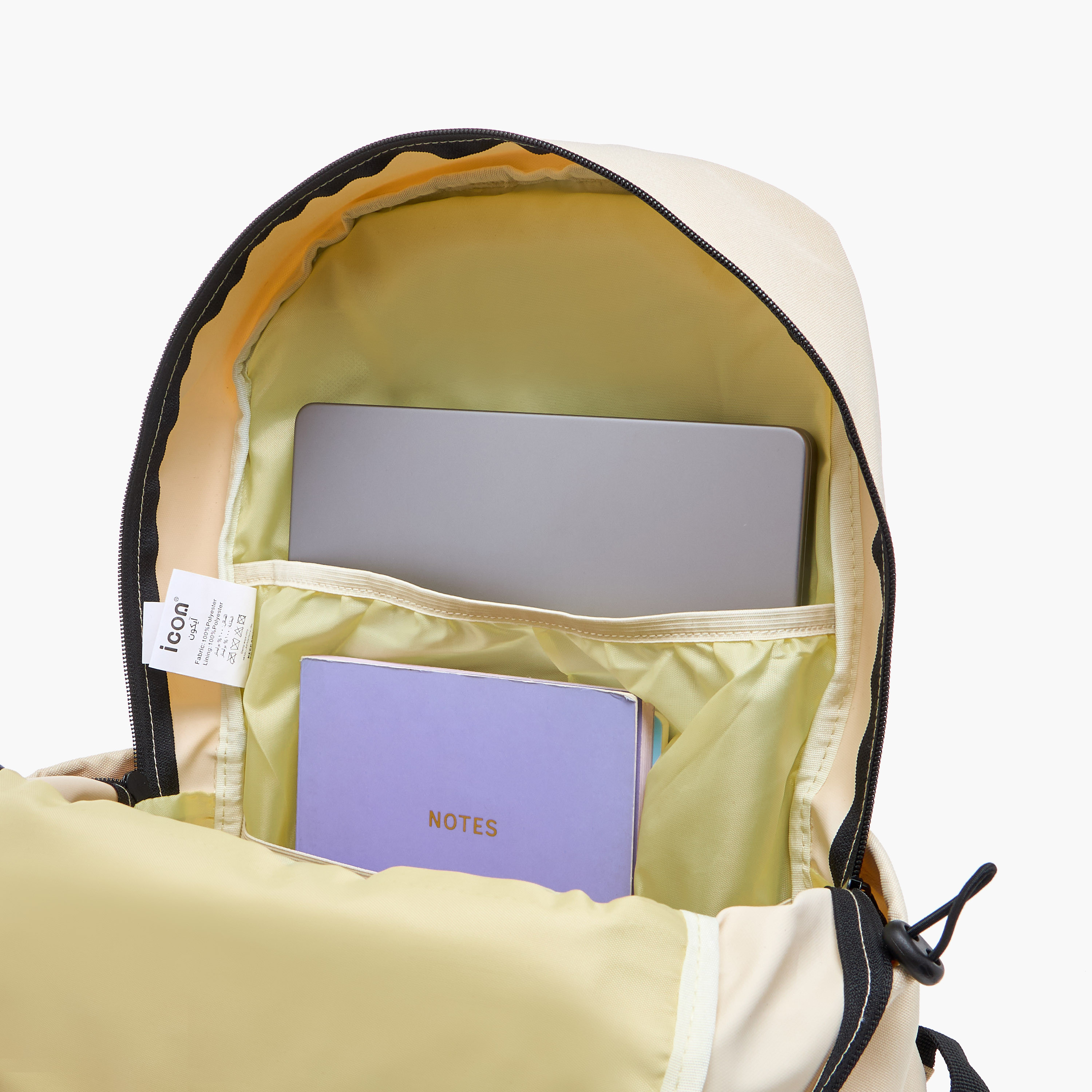شنطة ظهر بطبعات شعار بحمّالات قابلة للتعديل وسحّاب إغلاق من آيكون - 43x31x15 سم-school-bagsandbackpacks-backpacks-image-7